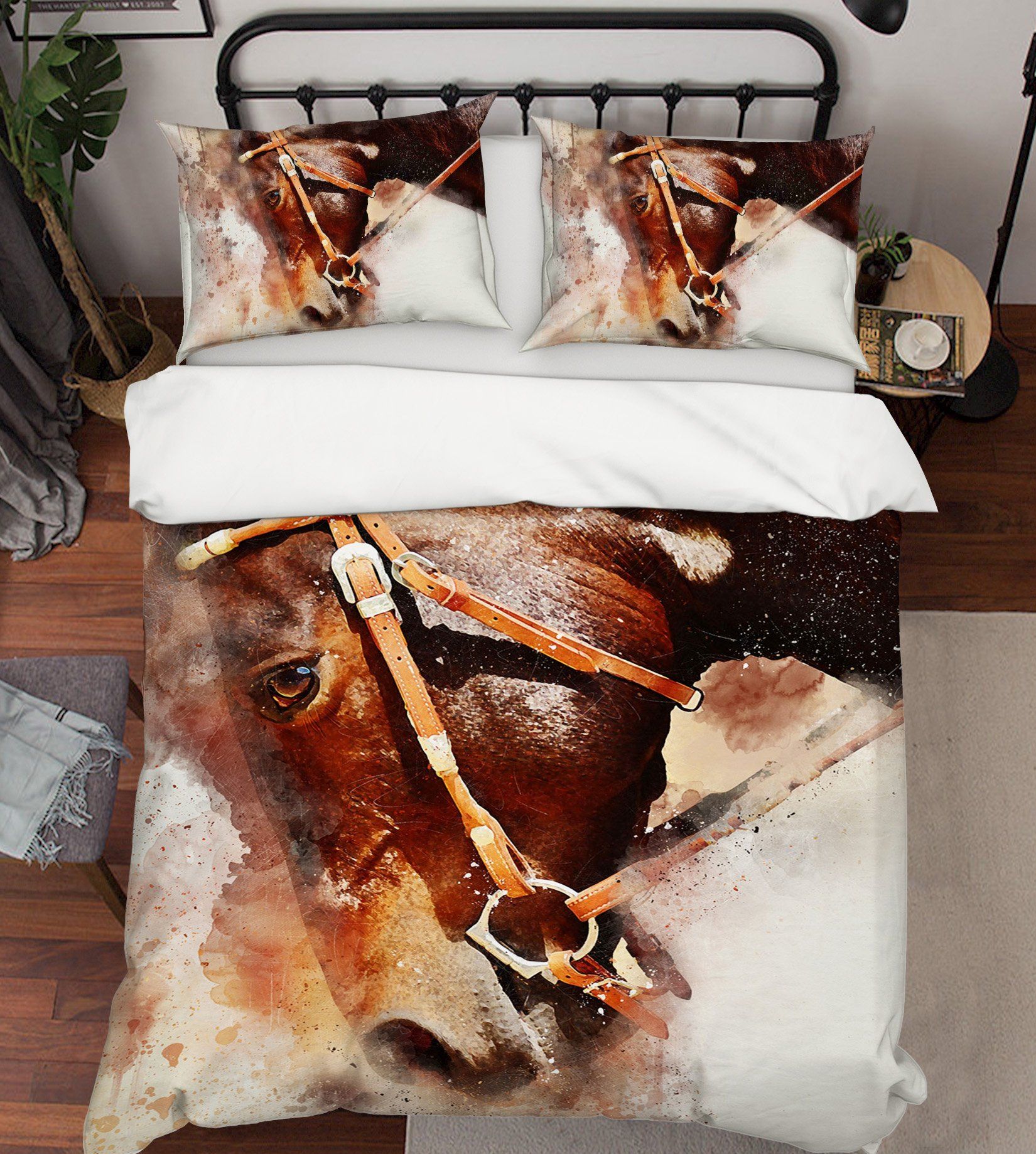 3D Horse Head 1958 Bed Pillowcases Quilt Quiet Covers AJ Creativity Home