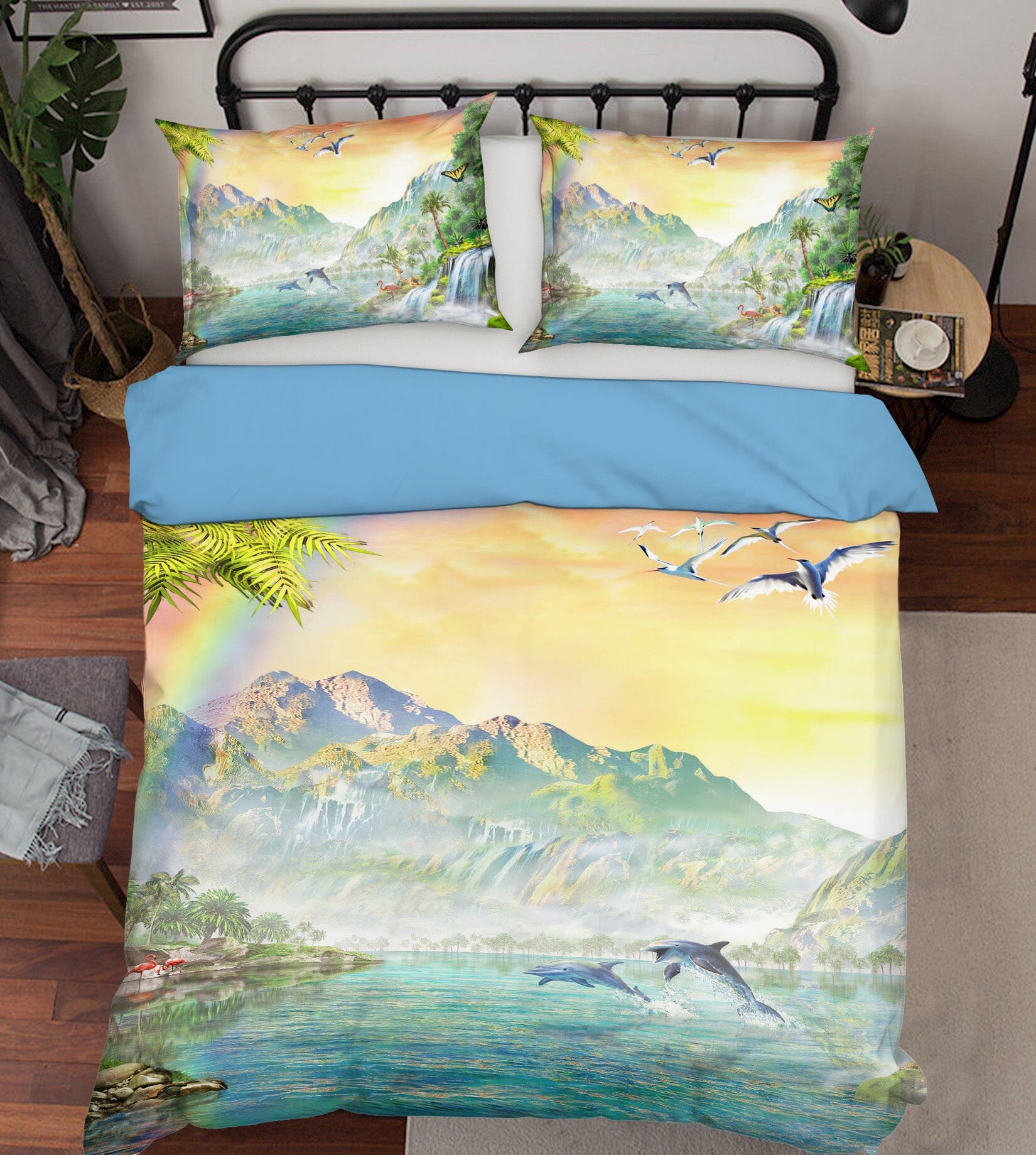 3D Atlantic Dolphins 2038 Adrian Chesterman Bedding Bed Pillowcases Quilt Quiet Covers AJ Creativity Home