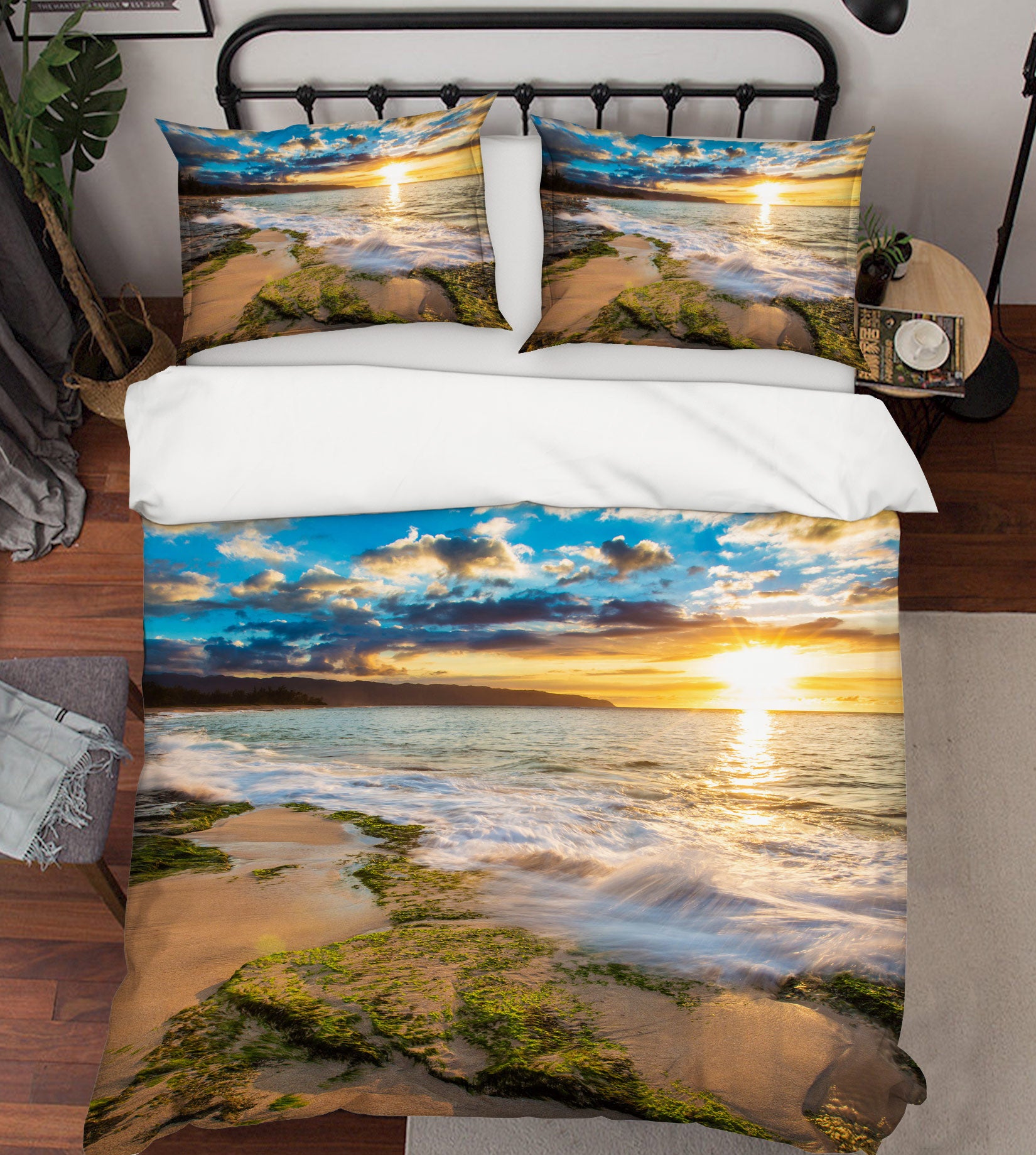 3D Seaside 12187 Bed Pillowcases Quilt