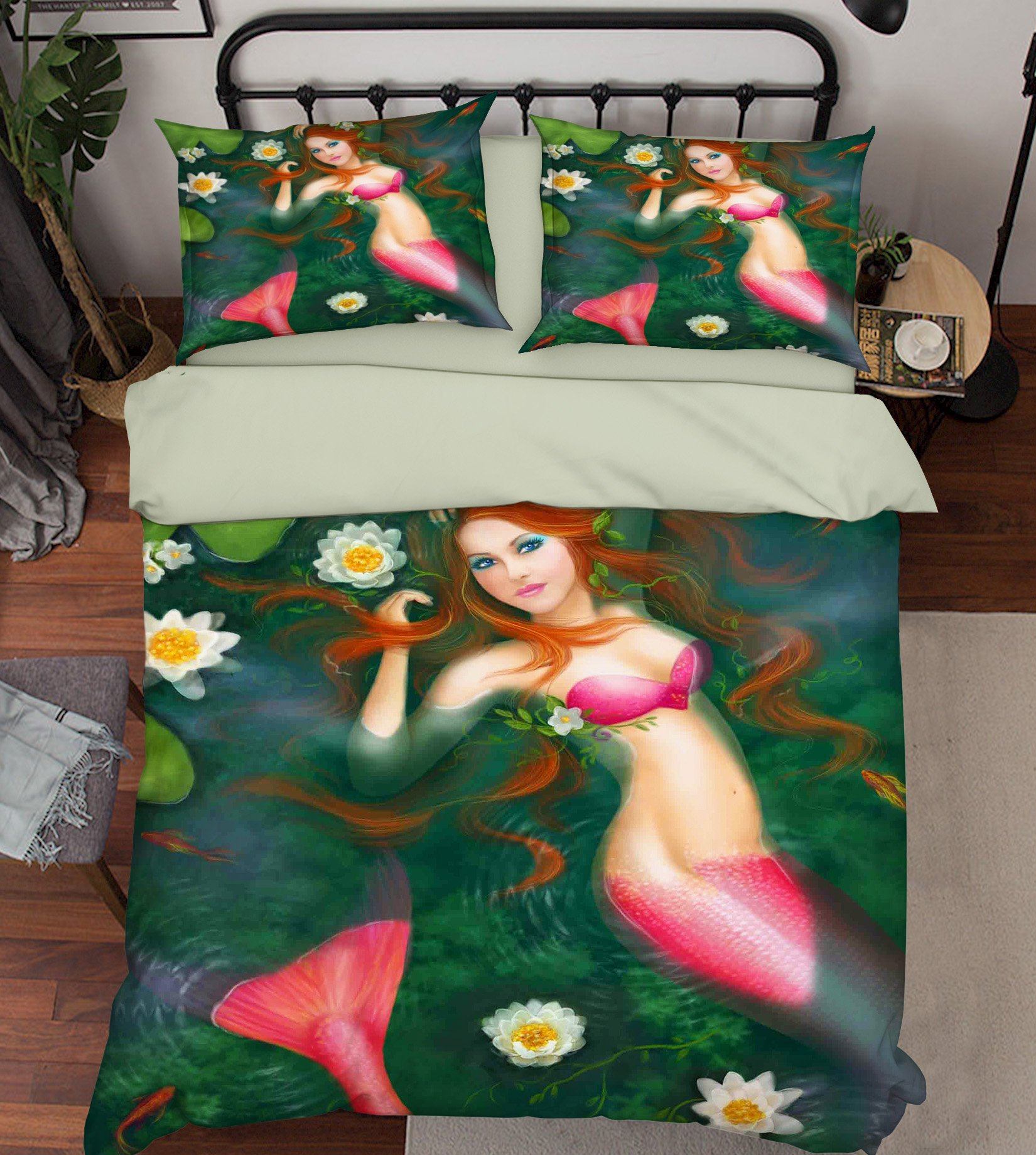 3D Elegant Mermaid 131 Bed Pillowcases Quilt Wallpaper AJ Wallpaper