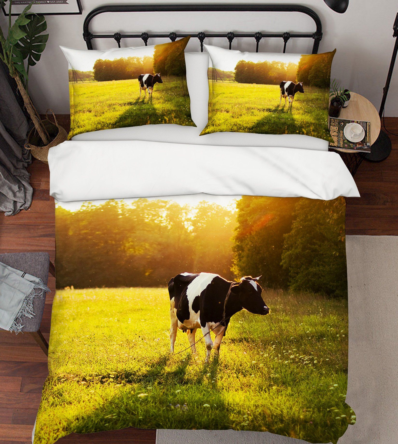 3D Sunshine Cow 1979 Bed Pillowcases Quilt Quiet Covers AJ Creativity Home