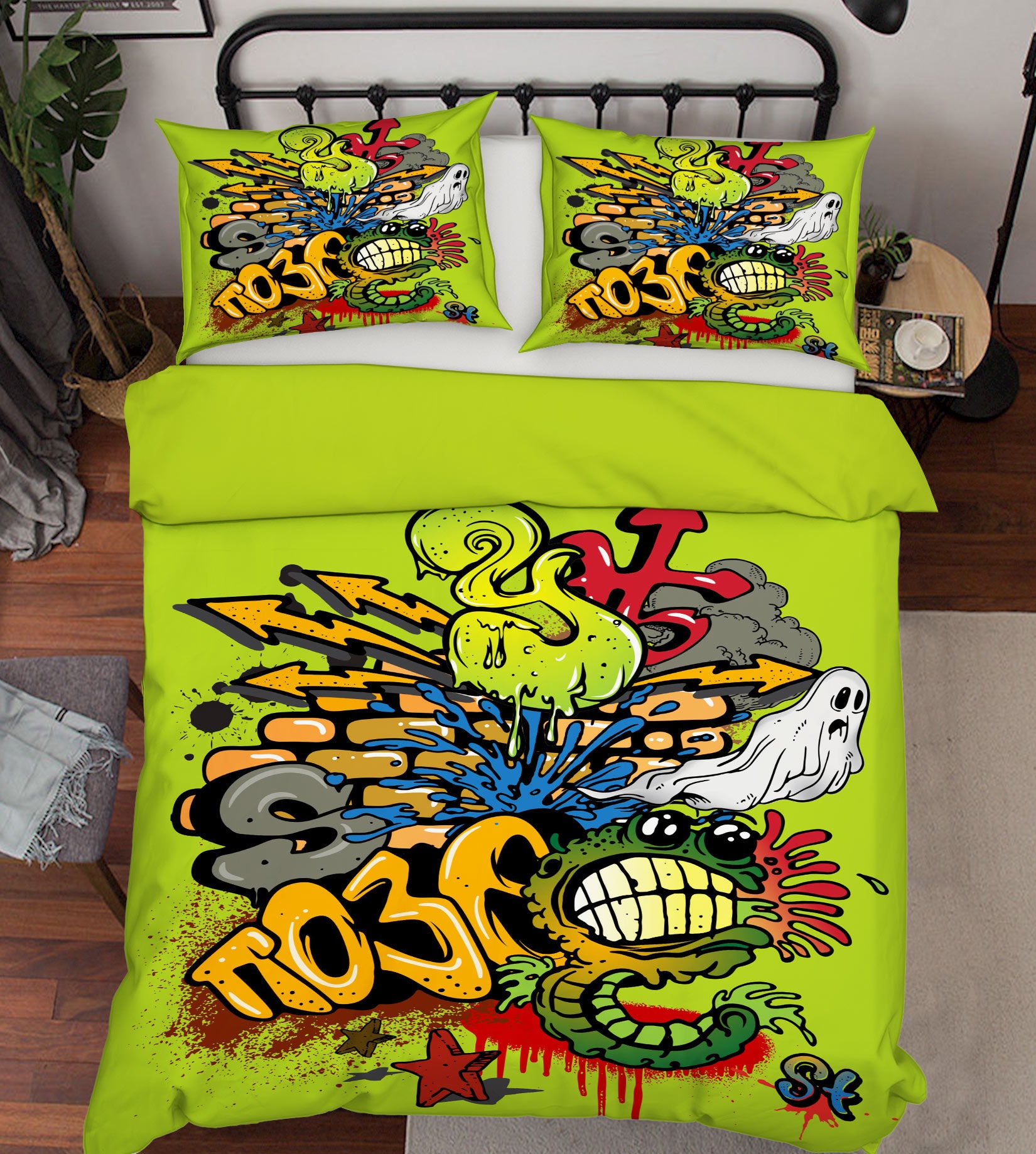 3D Color Graffiti 59089 Bed Pillowcases Quilt