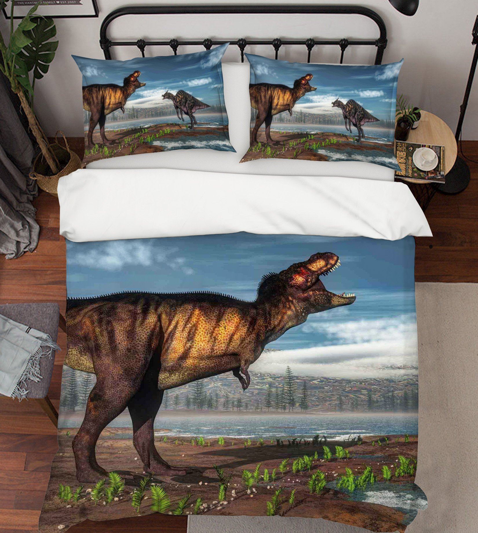 3D Ferocious Tyrannosaurus Rex 063 Bed Pillowcases Quilt Wallpaper AJ Wallpaper