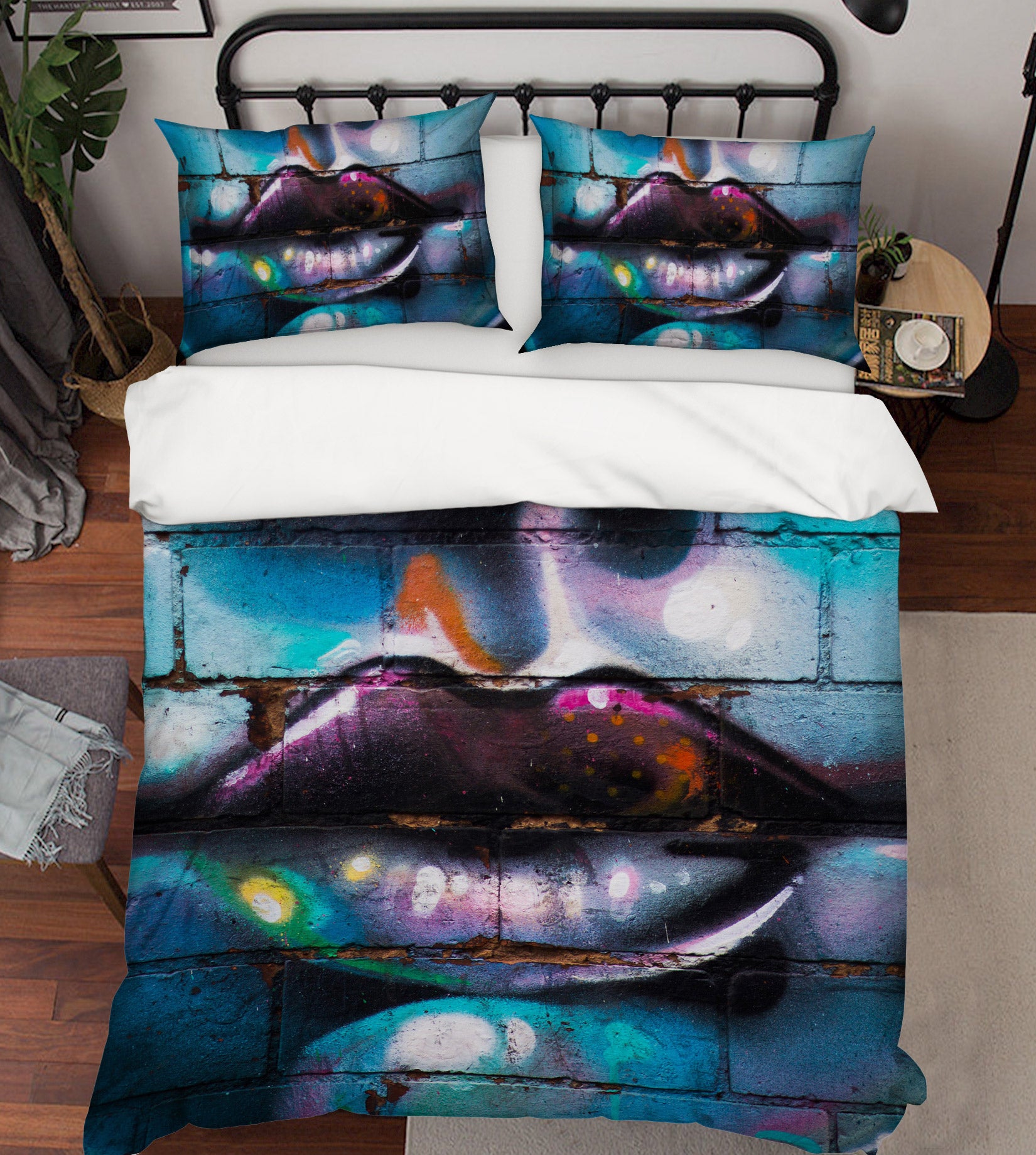 3D Lips 14098 Bed Pillowcases Quilt