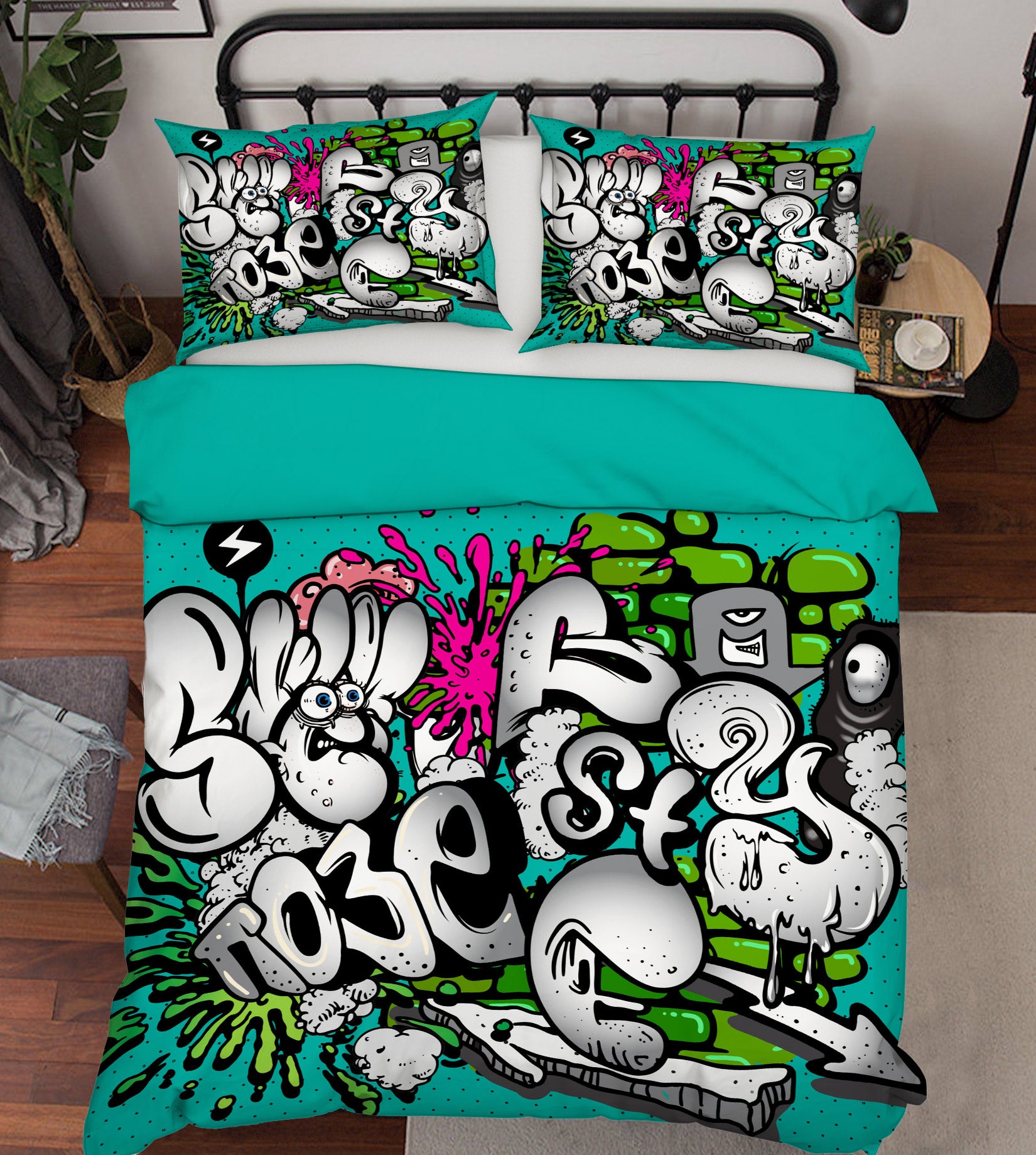 3D Graffiti Font 60071 Bed Pillowcases Quilt