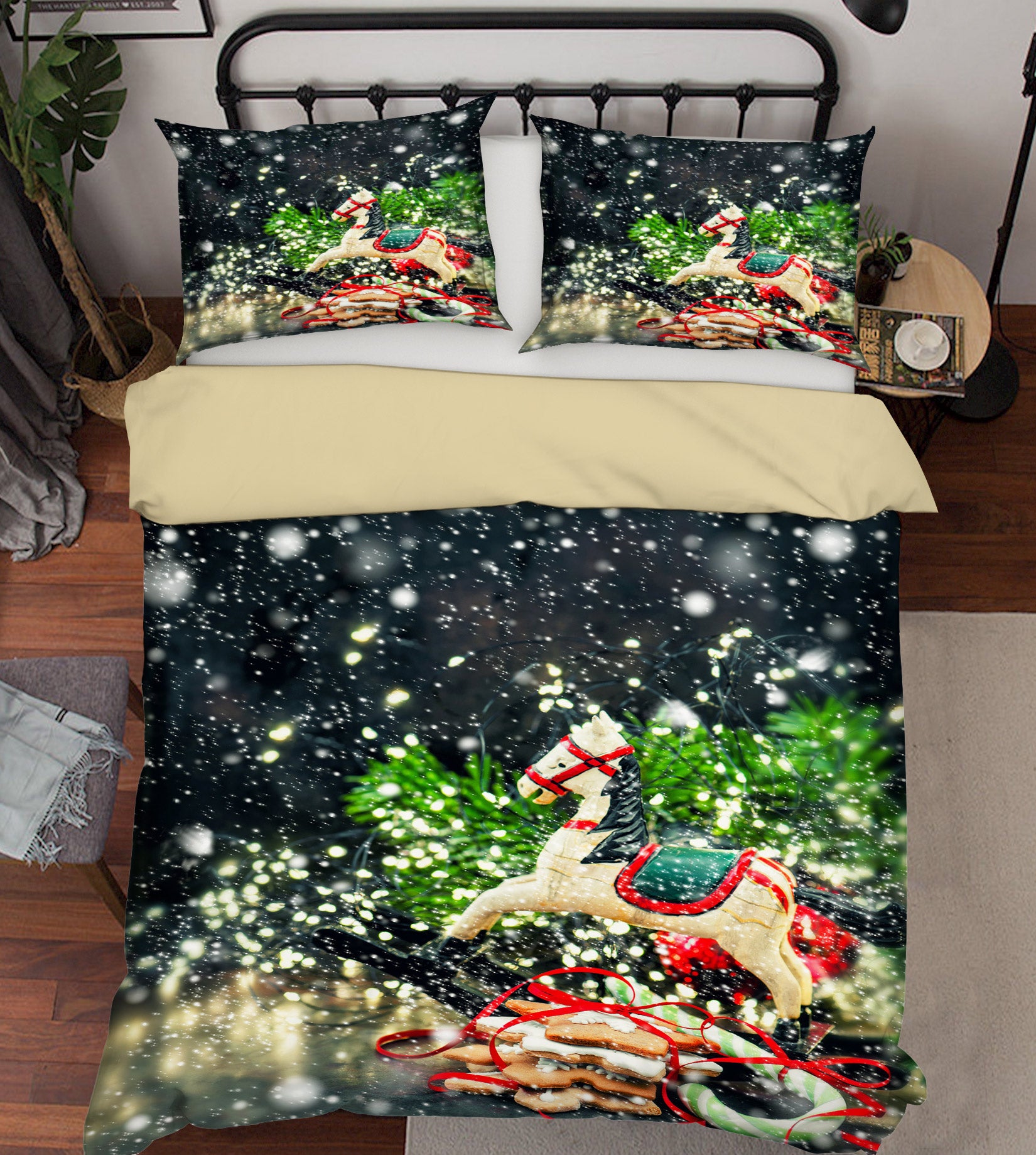 3D Trojan Horse Snowflake 50026 Christmas Quilt Duvet Cover Xmas Bed Pillowcases