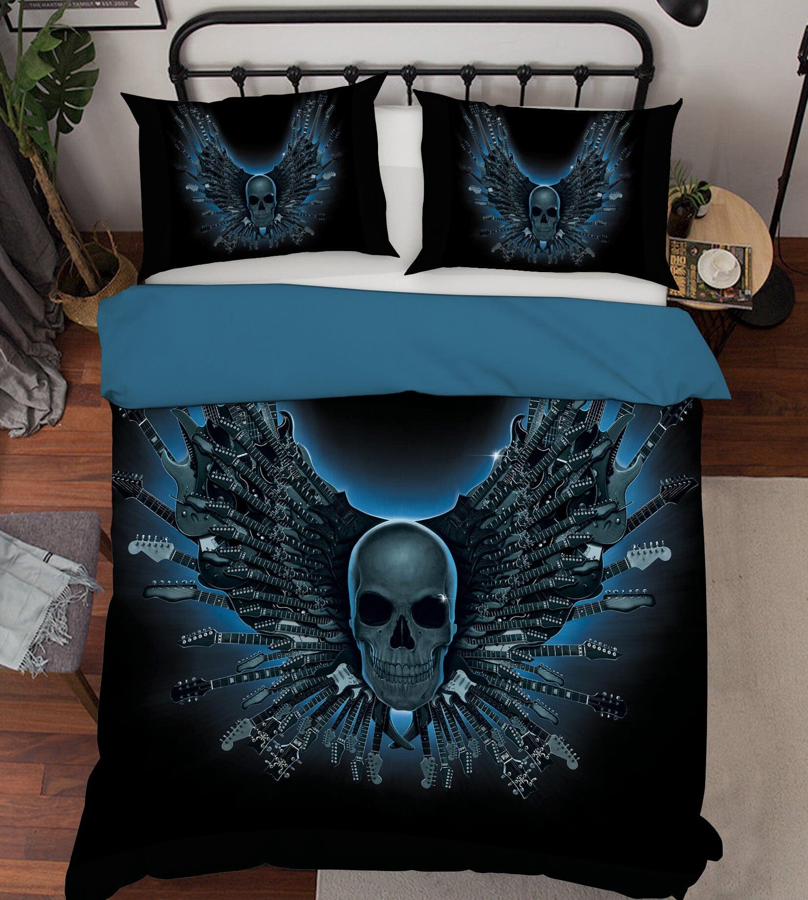3D Skull Strings 081 Bed Pillowcases Quilt Exclusive Designer Vincent Quiet Covers AJ Creativity Home