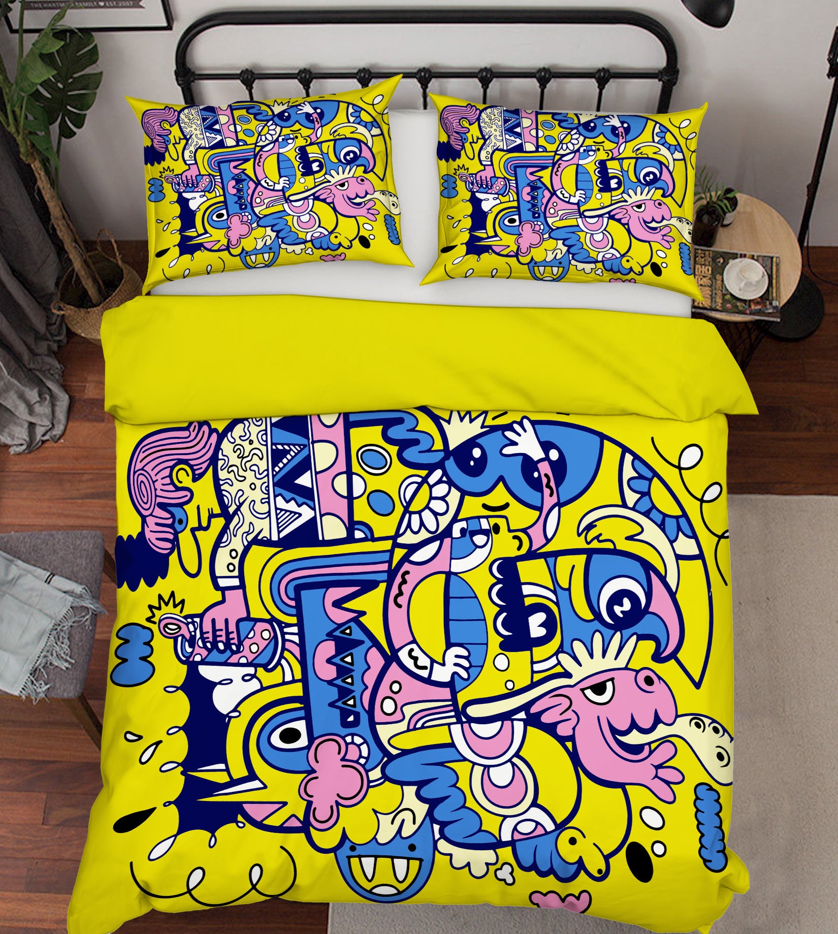 3D Cartoon Little Monster Pattern 60027 Bed Pillowcases Quilt