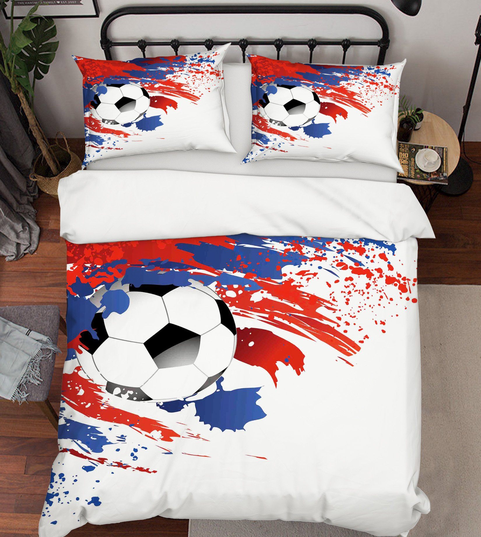 3D Football Red Ink 141 Bed Pillowcases Quilt Wallpaper AJ Wallpaper