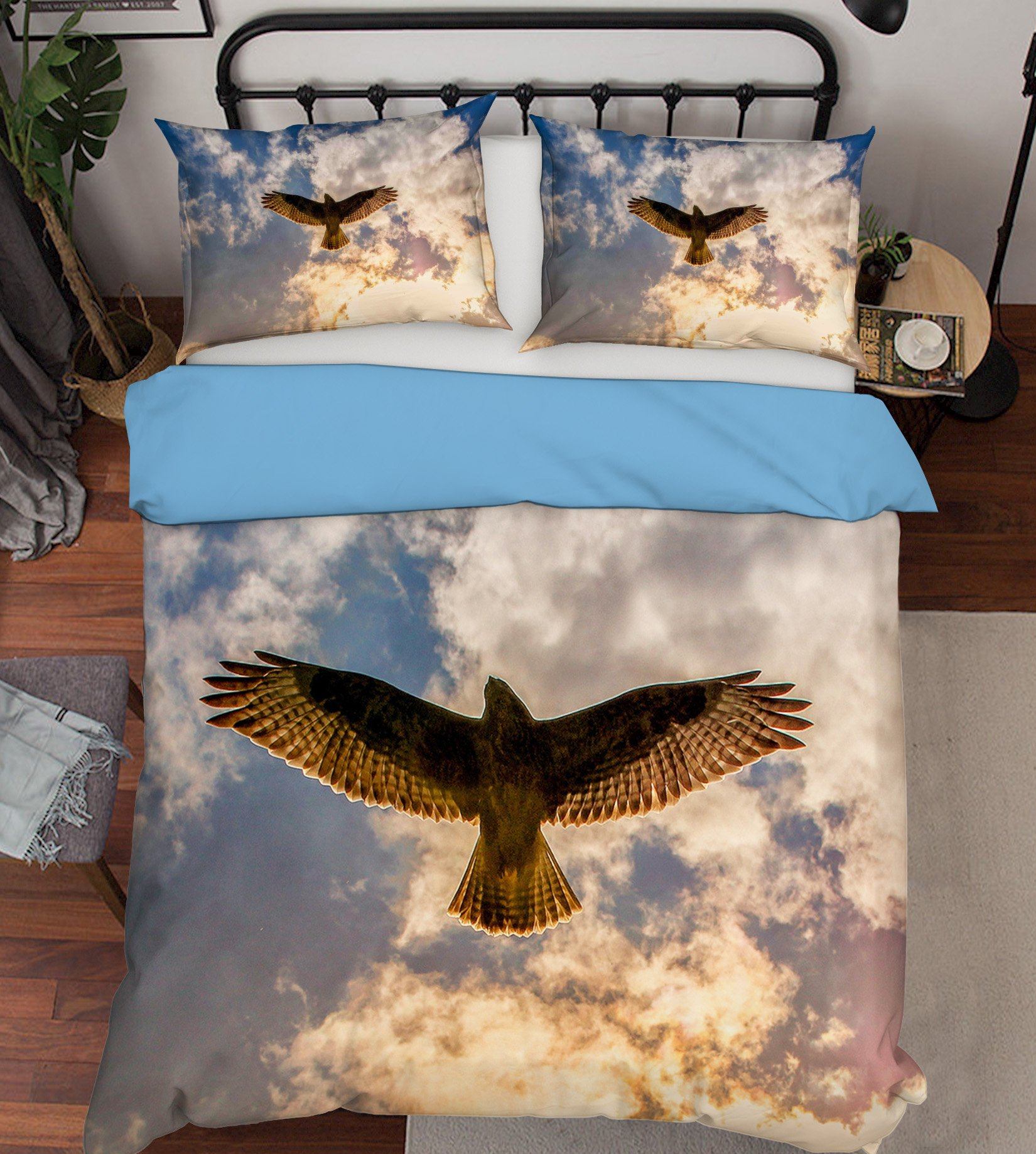 3D Eagle Flying 1924 Bed Pillowcases Quilt Quiet Covers AJ Creativity Home