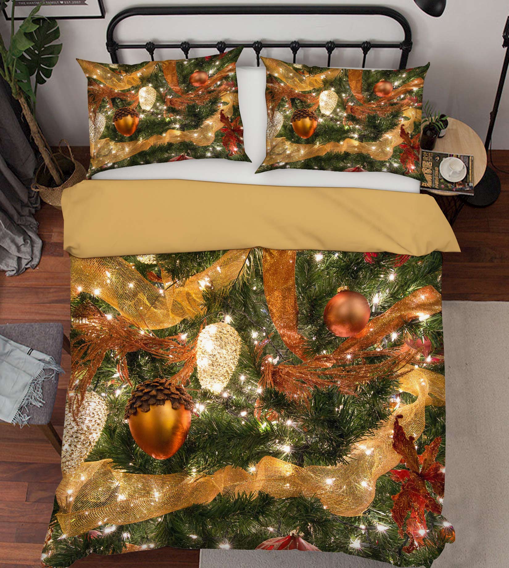 3D Pine Cones 50045 Christmas Quilt Duvet Cover Xmas Bed Pillowcases