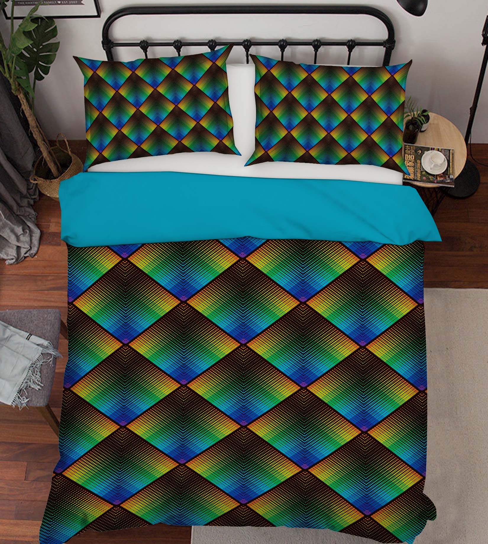 3D Diamond 14004 Bed Pillowcases Quilt
