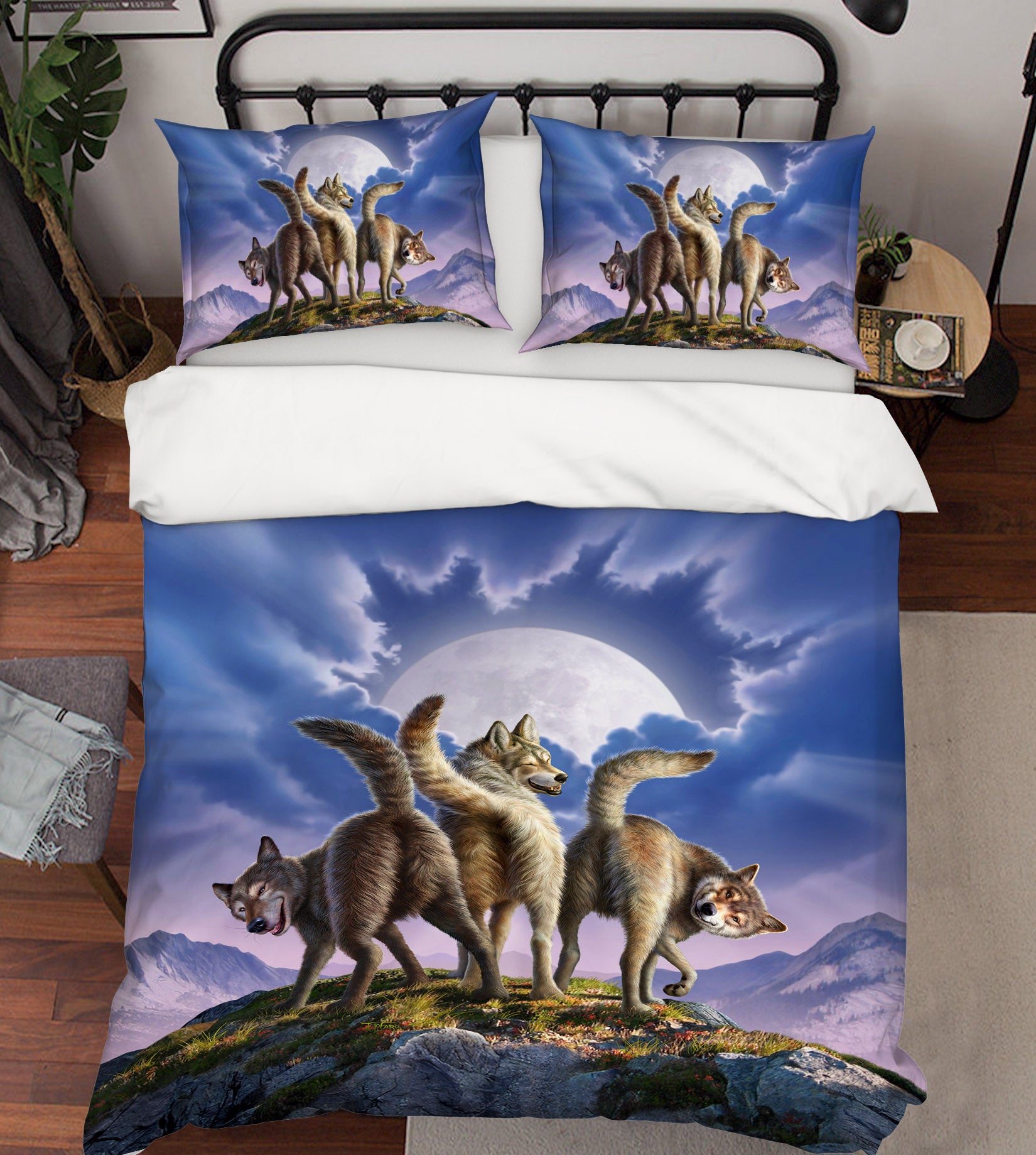 3D Wolf Moon 86017 Jerry LoFaro bedding Bed Pillowcases Quilt