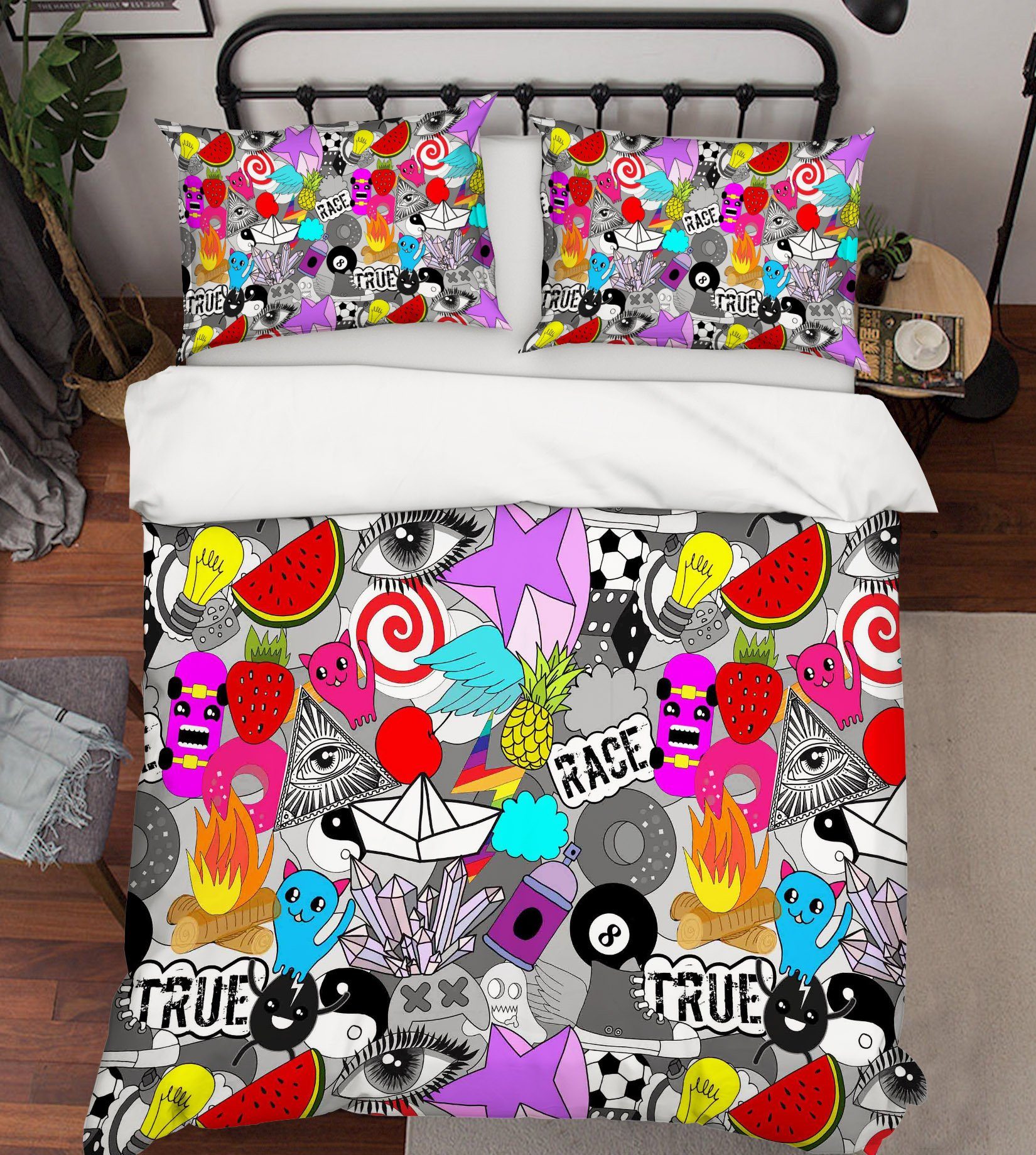 3D Eye Watermelon 054 Bed Pillowcases Quilt Wallpaper AJ Wallpaper