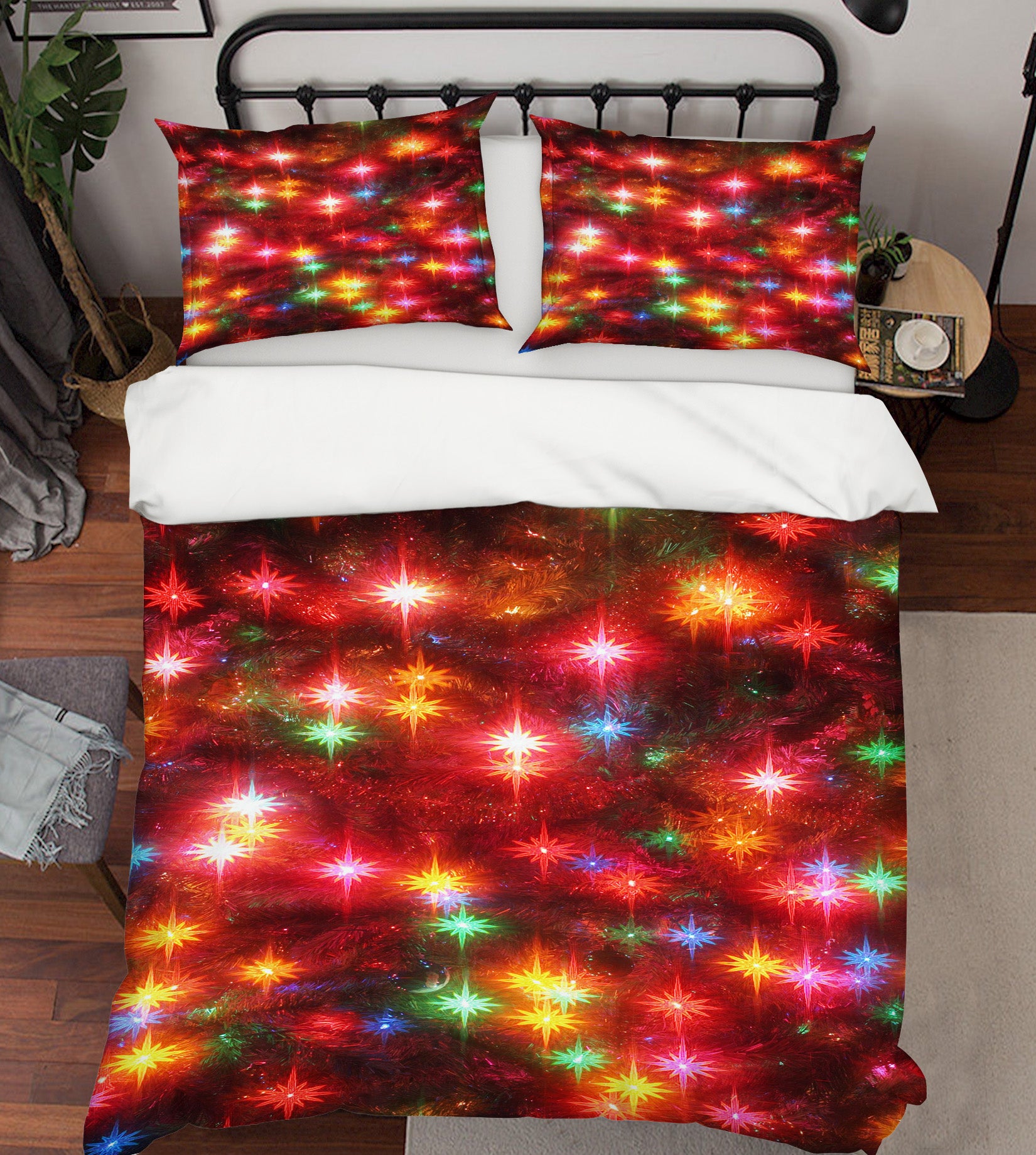 3D Colorful Starlight 51066 Christmas Quilt Duvet Cover Xmas Bed Pillowcases
