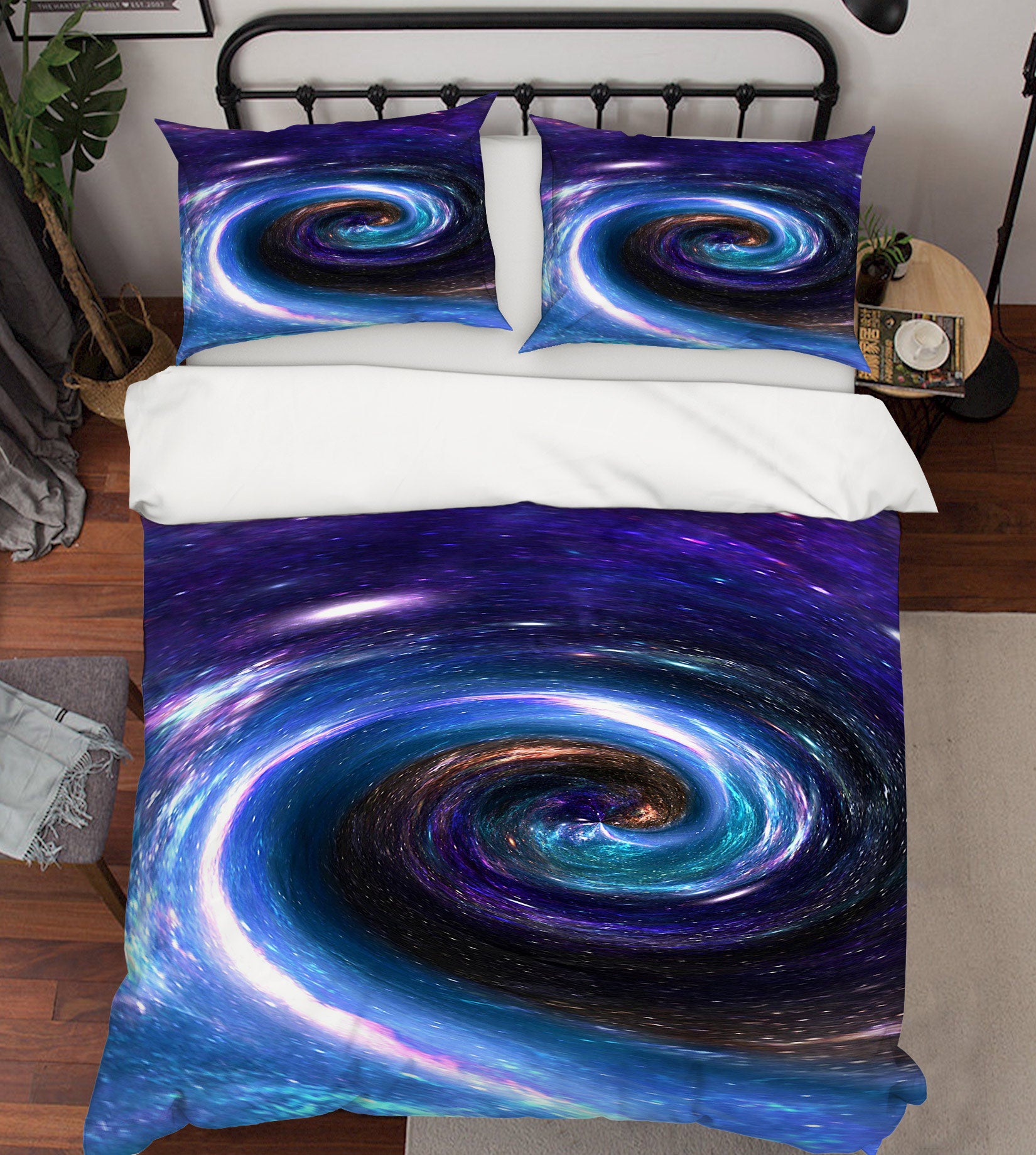 3D Blue Vortex 60005 Bed Pillowcases Quilt