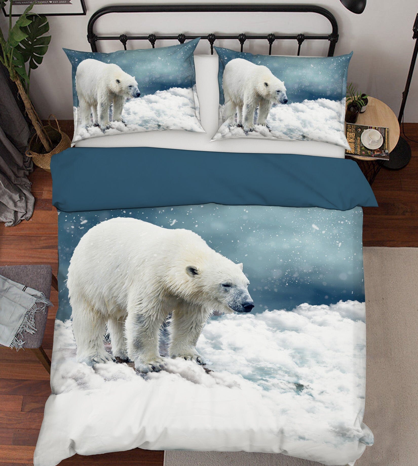 3D Polar Bear 1938 Bed Pillowcases Quilt Quiet Covers AJ Creativity Home