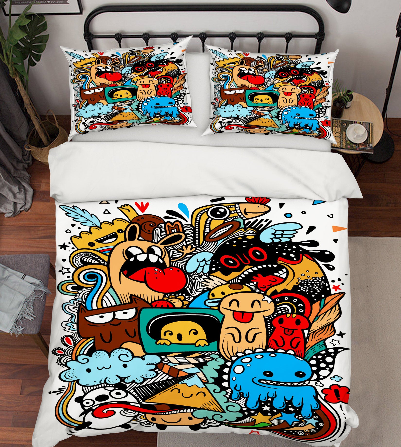 3D Little Monsters 60028 Bed Pillowcases Quilt