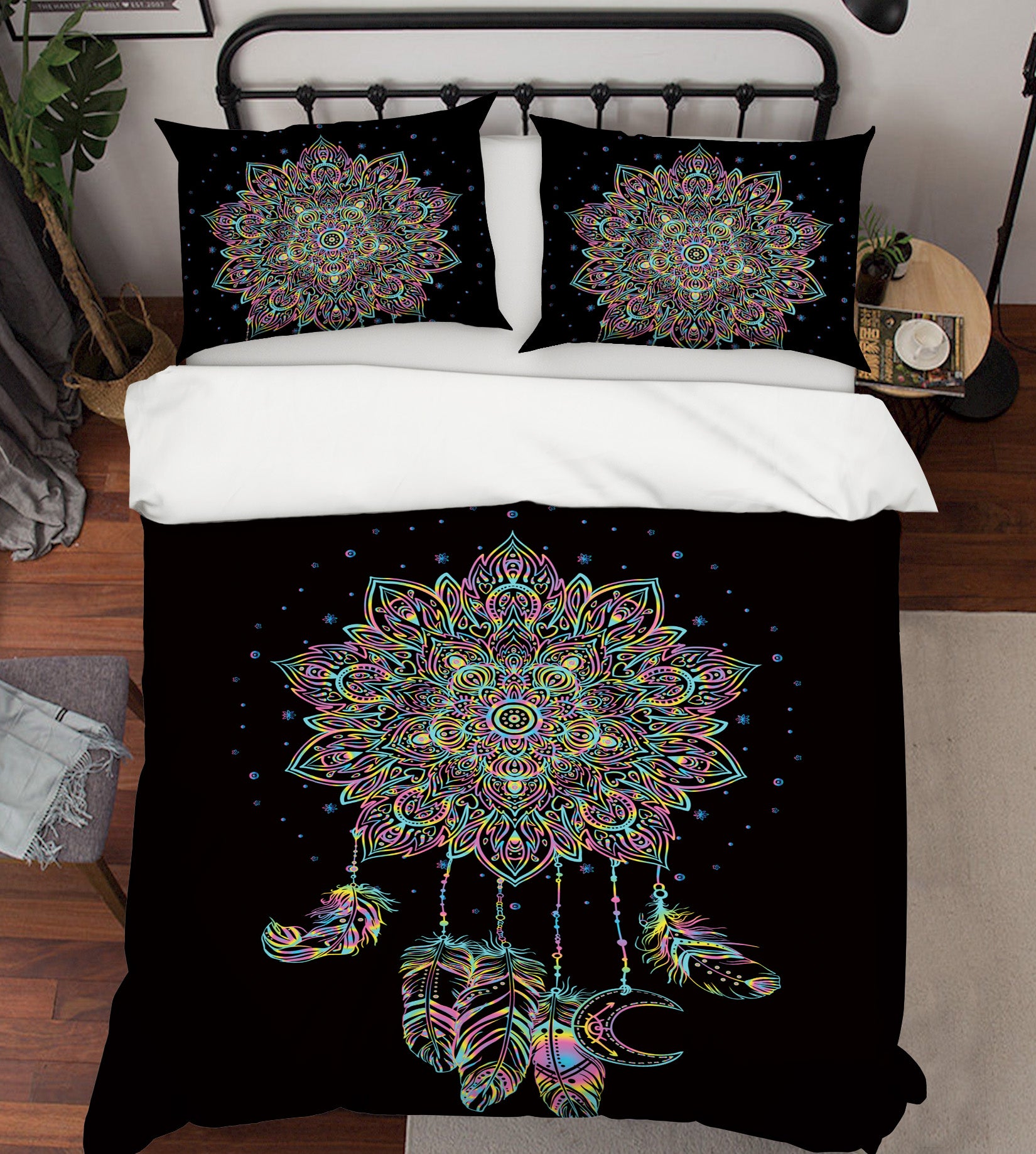 3D Black Pattern 14216 Bed Pillowcases Quilt