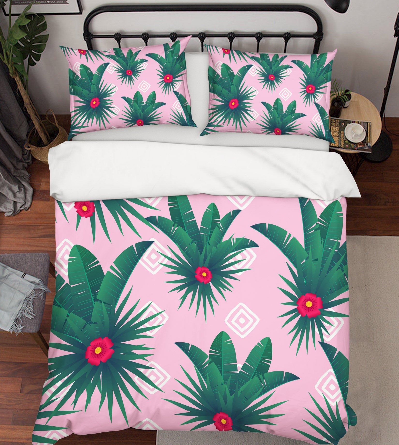 3D Safflower Leaves 60192 Bed Pillowcases Quilt