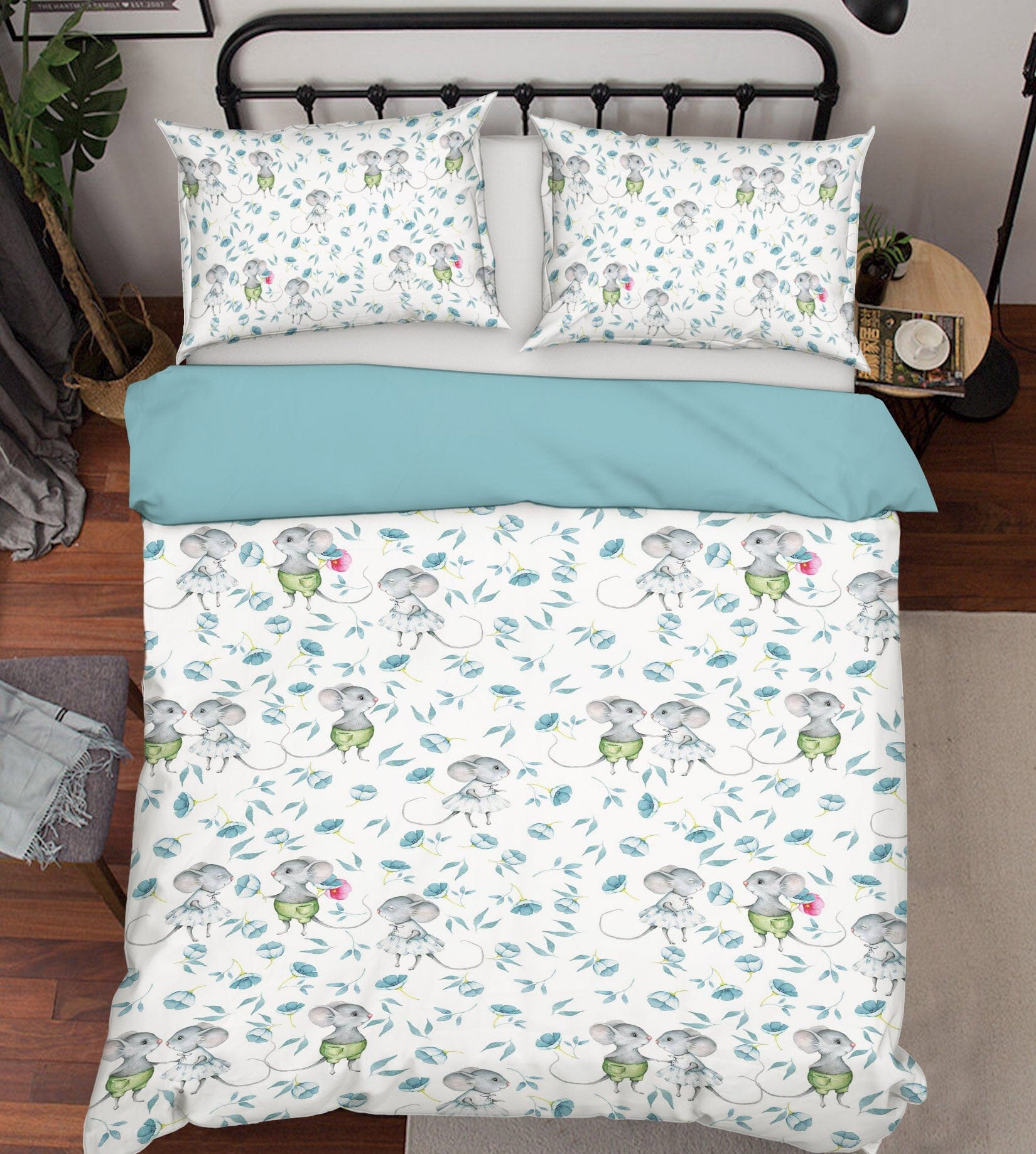 3D Cartoon Mouse 197 Uta Naumann Bedding Bed Pillowcases Quilt Quiet Covers AJ Creativity Home