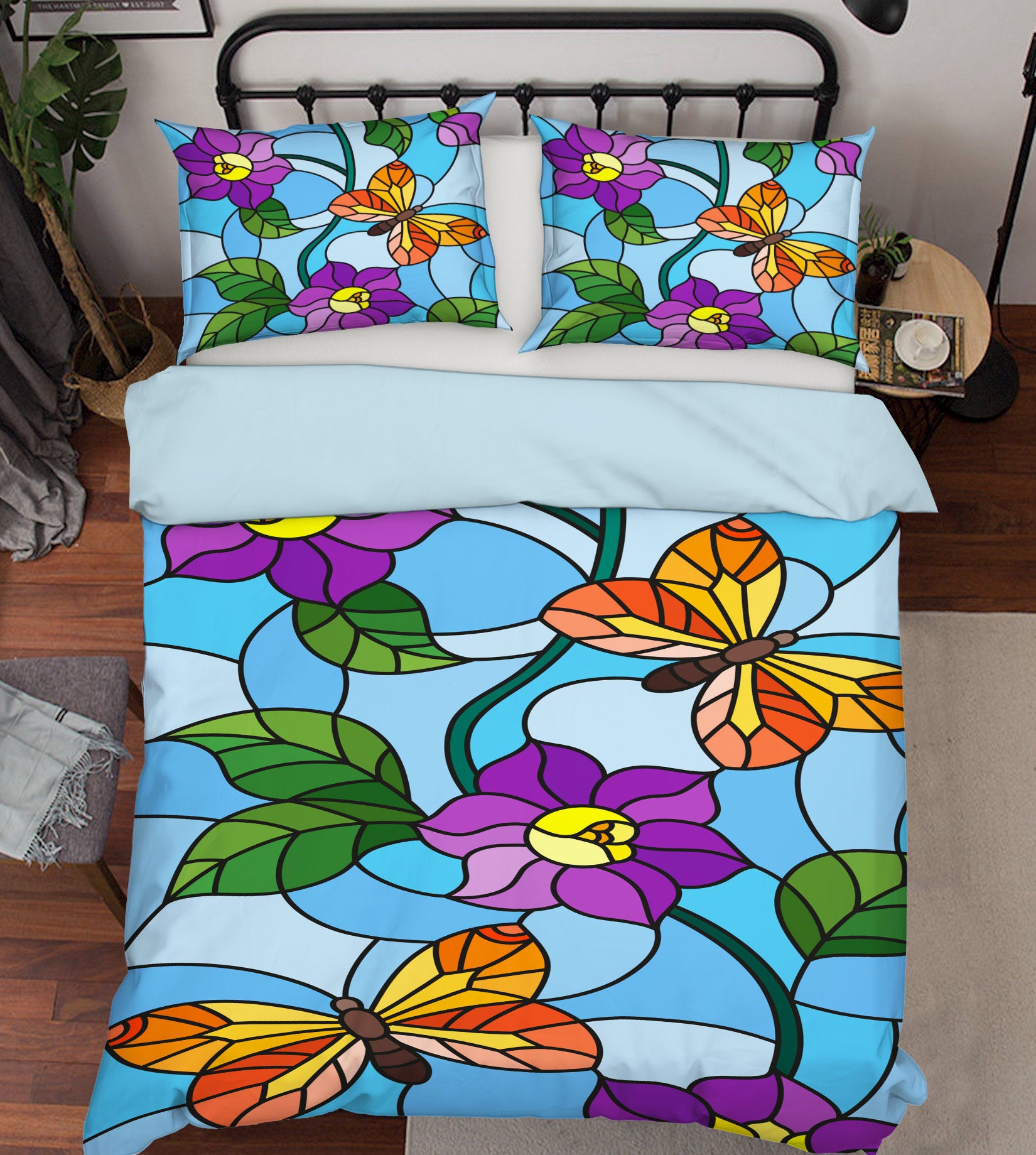 3D Flower Butterfly 14034 Bed Pillowcases Quilt
