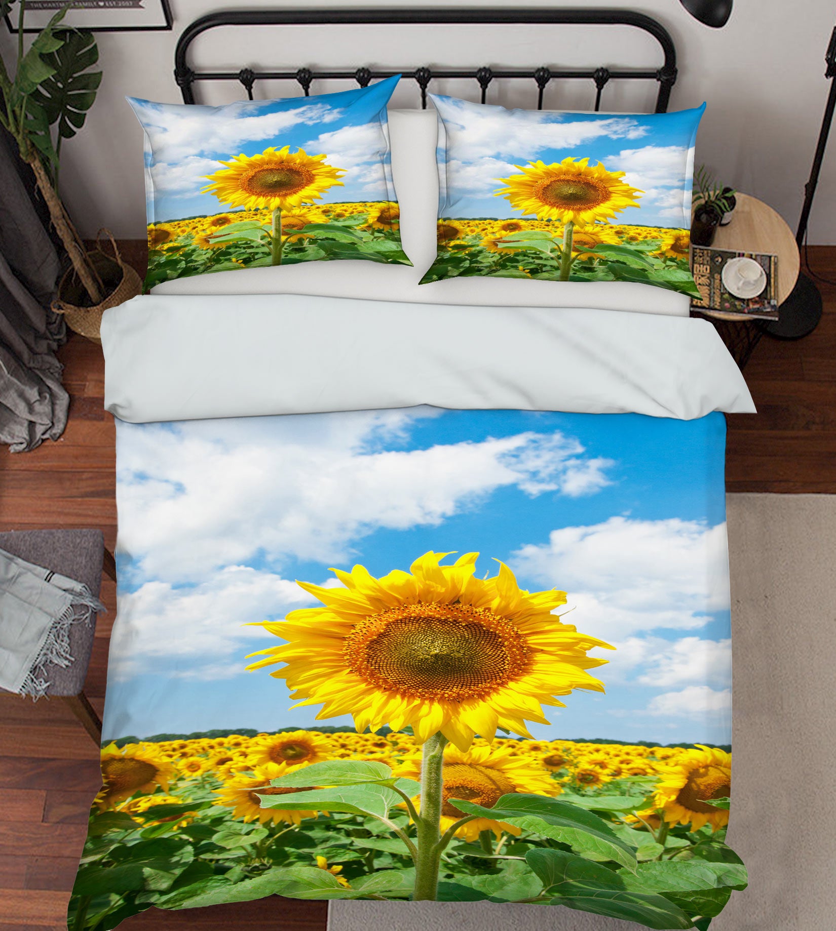 3D Sunflower Flower 59185 Bed Pillowcases Quilt
