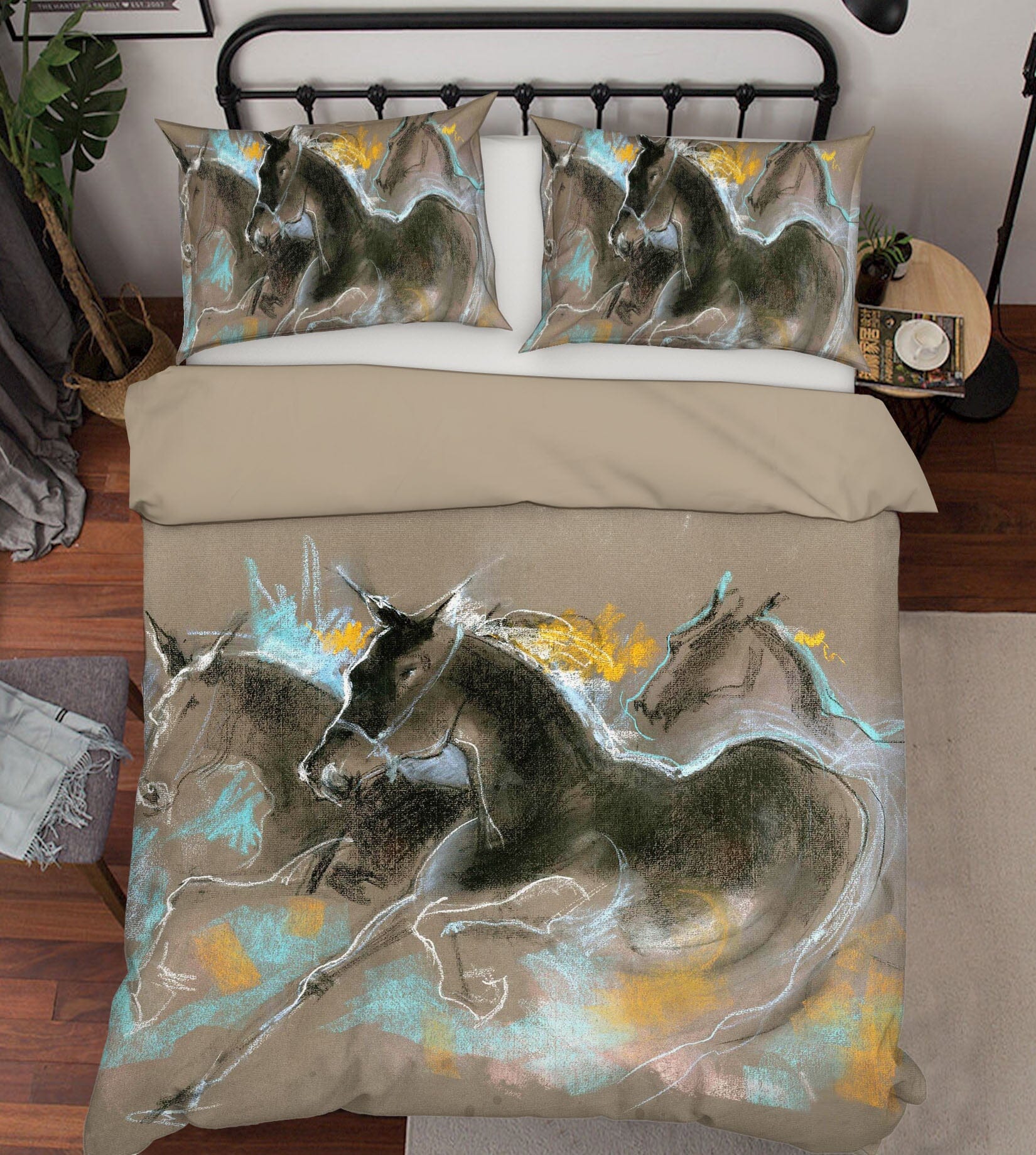 3D Running Horse 2013 Anne Farrall Doyle Bedding Bed Pillowcases Quilt Quiet Covers AJ Creativity Home