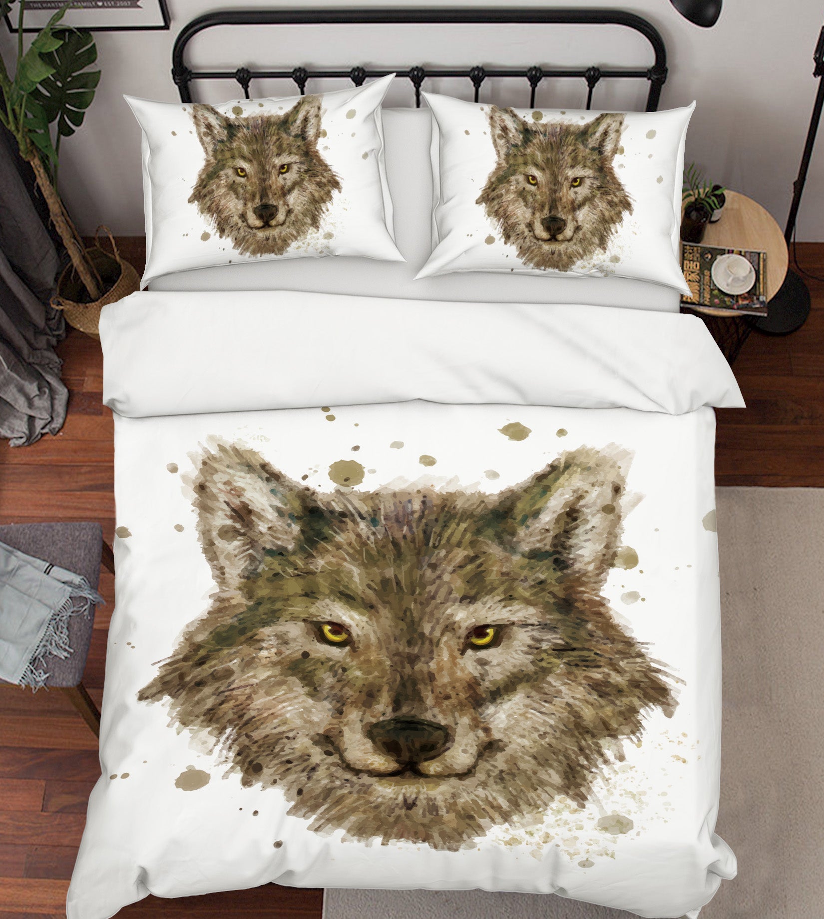 3D Wolf 59046 Bed Pillowcases Quilt