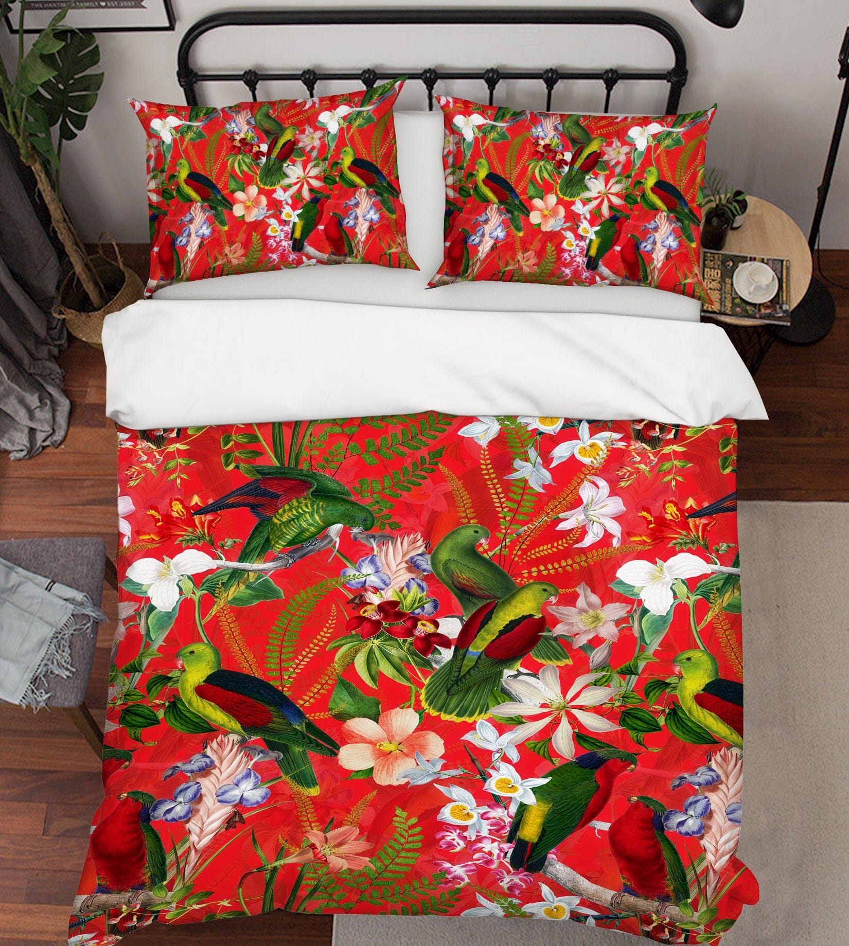 3D Green Bird Lily 125 Uta Naumann Bedding Bed Pillowcases Quilt Quiet Covers AJ Creativity Home