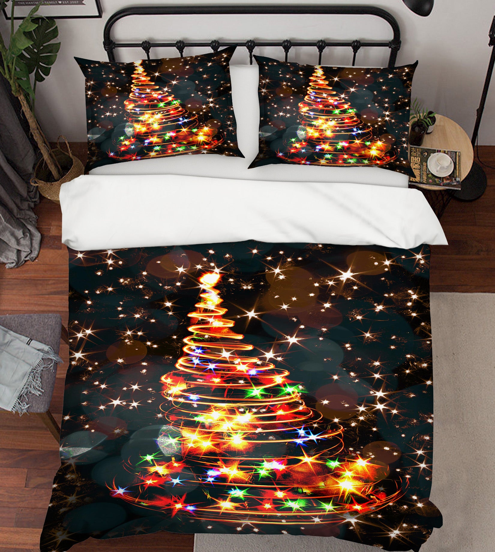 3D Color String Lights 51128 Christmas Quilt Duvet Cover Xmas Bed Pillowcases