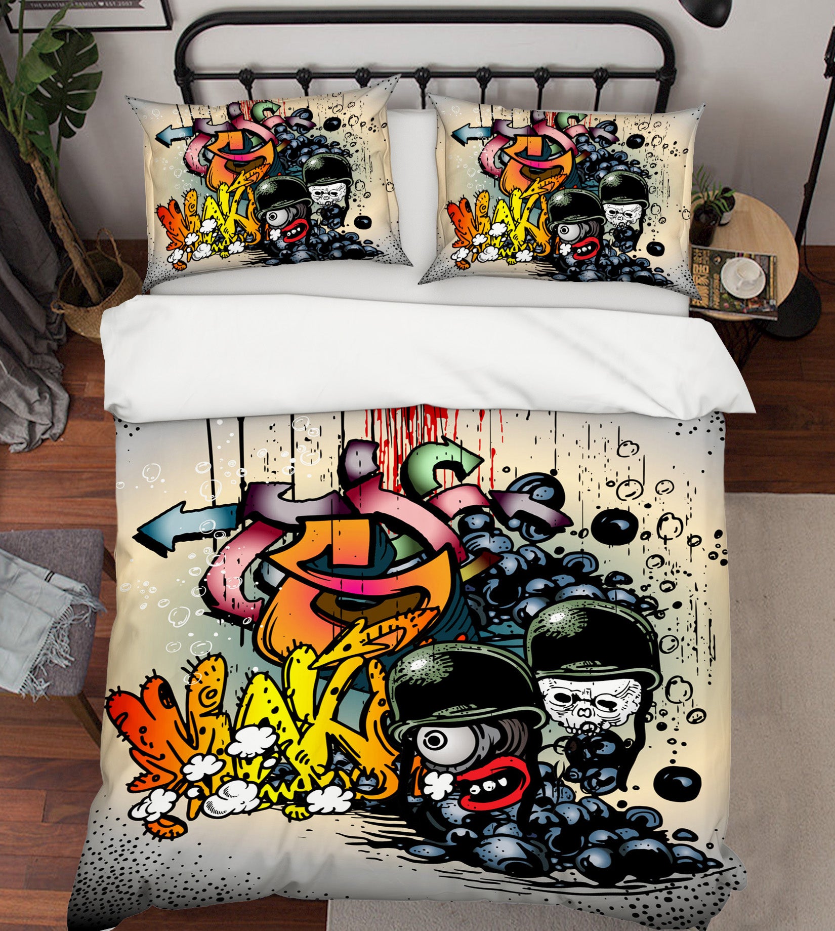 3D Letter Pattern Helmet 59053 Bed Pillowcases Quilt