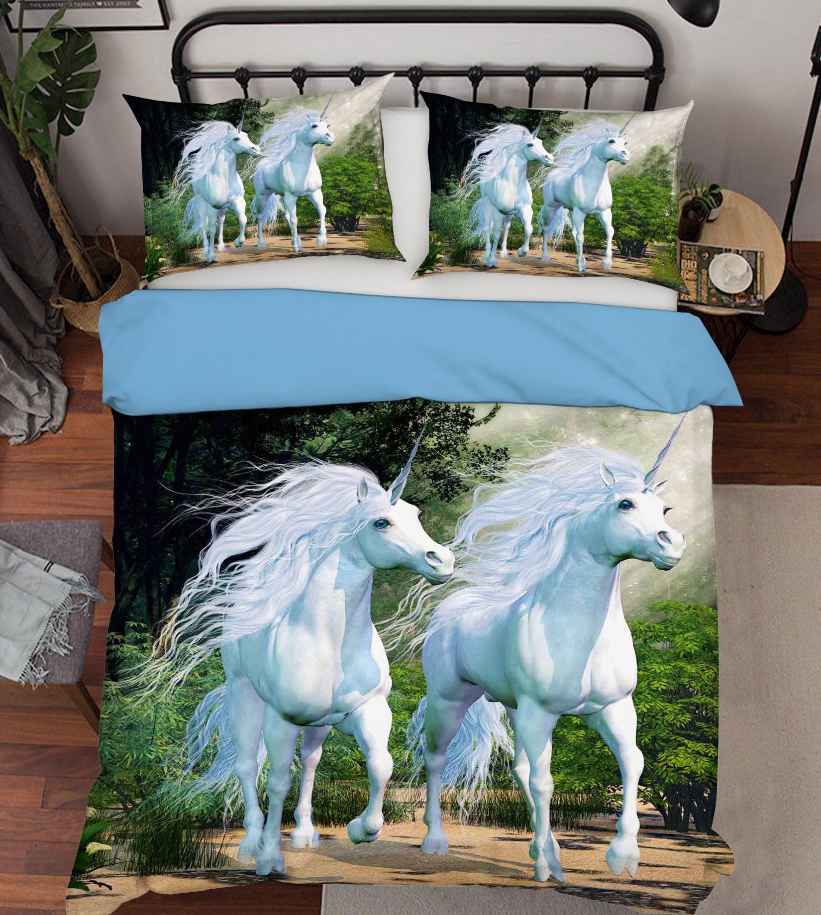 3D Sunlight Unicorn 041 Bed Pillowcases Quilt Wallpaper AJ Wallpaper