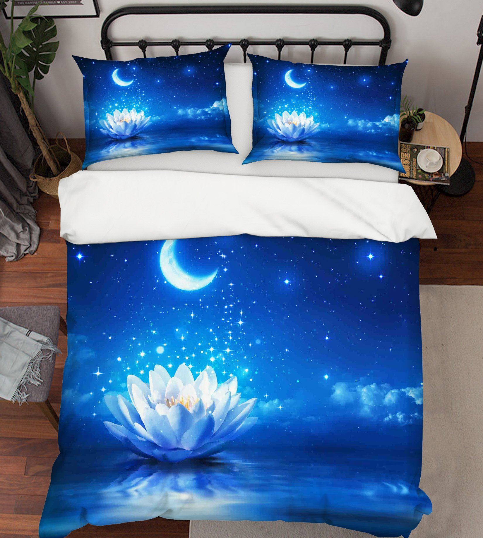3D Moon Lotus 249 Bed Pillowcases Quilt Wallpaper AJ Wallpaper