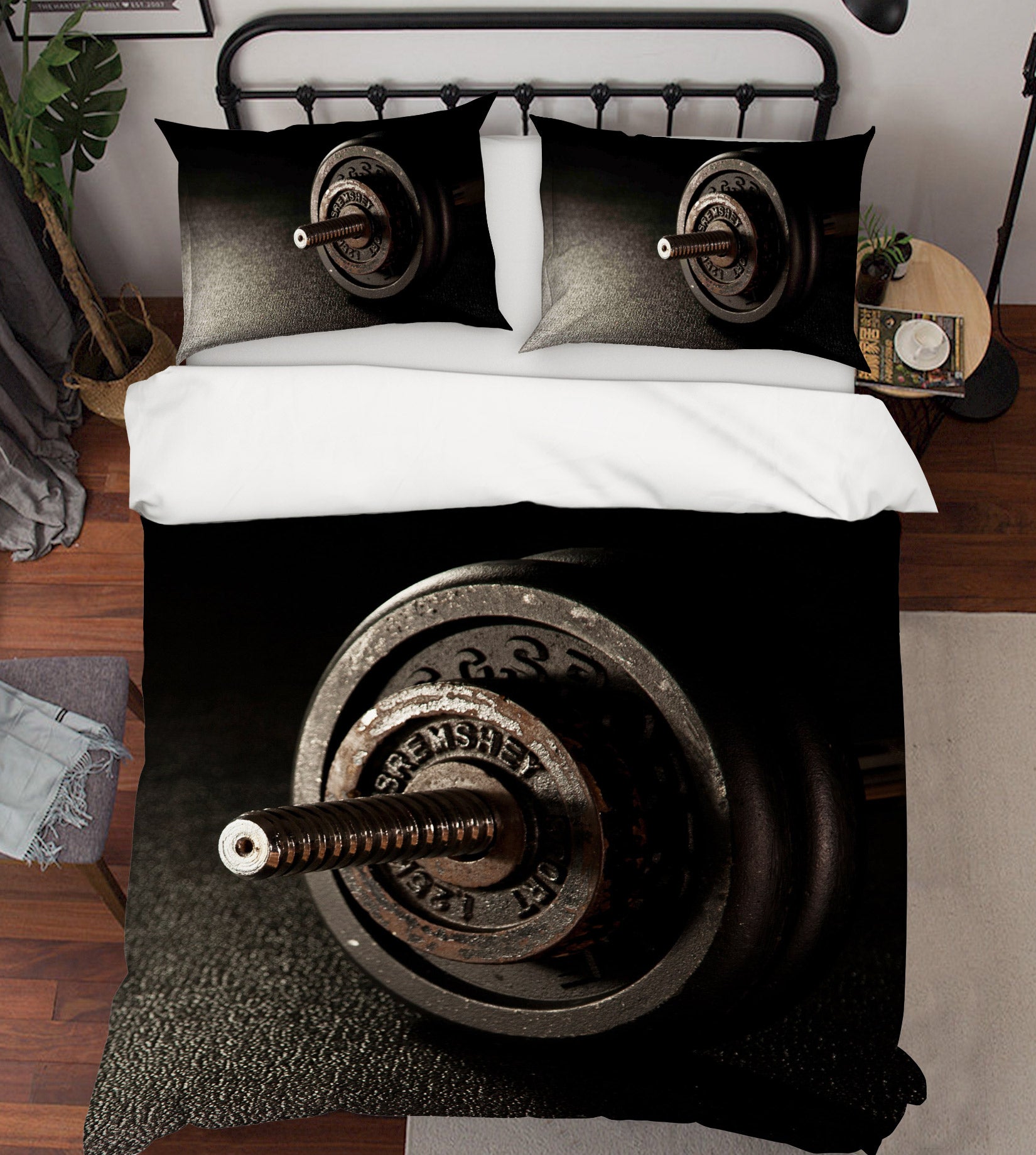 3D Dumbbells 14093 Bed Pillowcases Quilt