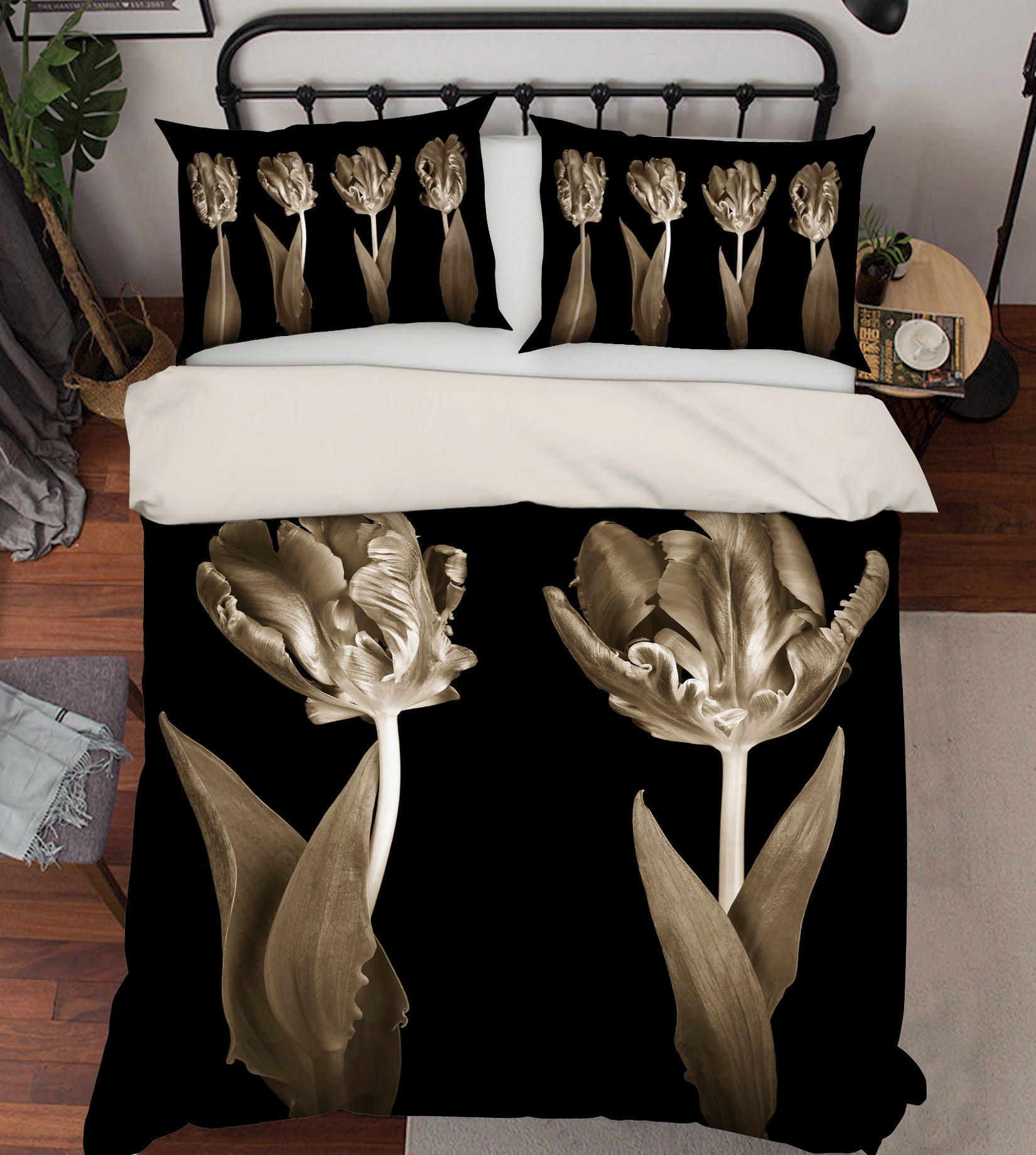 3D Two Flowers 7002 Assaf Frank Bedding Bed Pillowcases Quilt Cover Duvet Cover