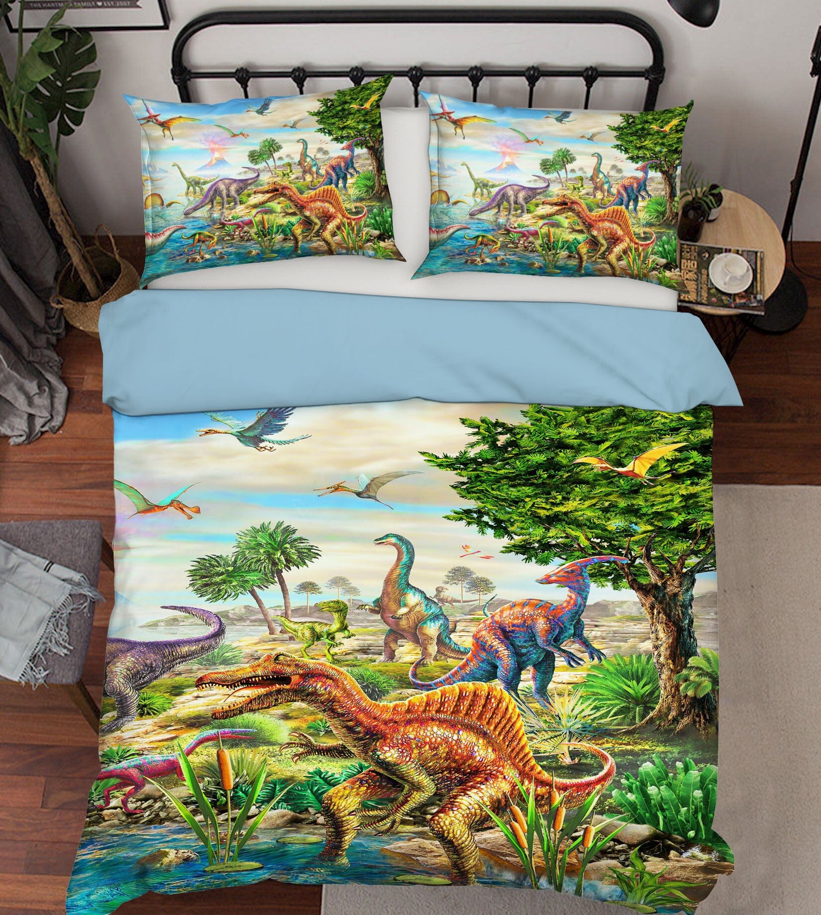 3D Dinosaur World 2044 Adrian Chesterman Bedding Bed Pillowcases Quilt Quiet Covers AJ Creativity Home