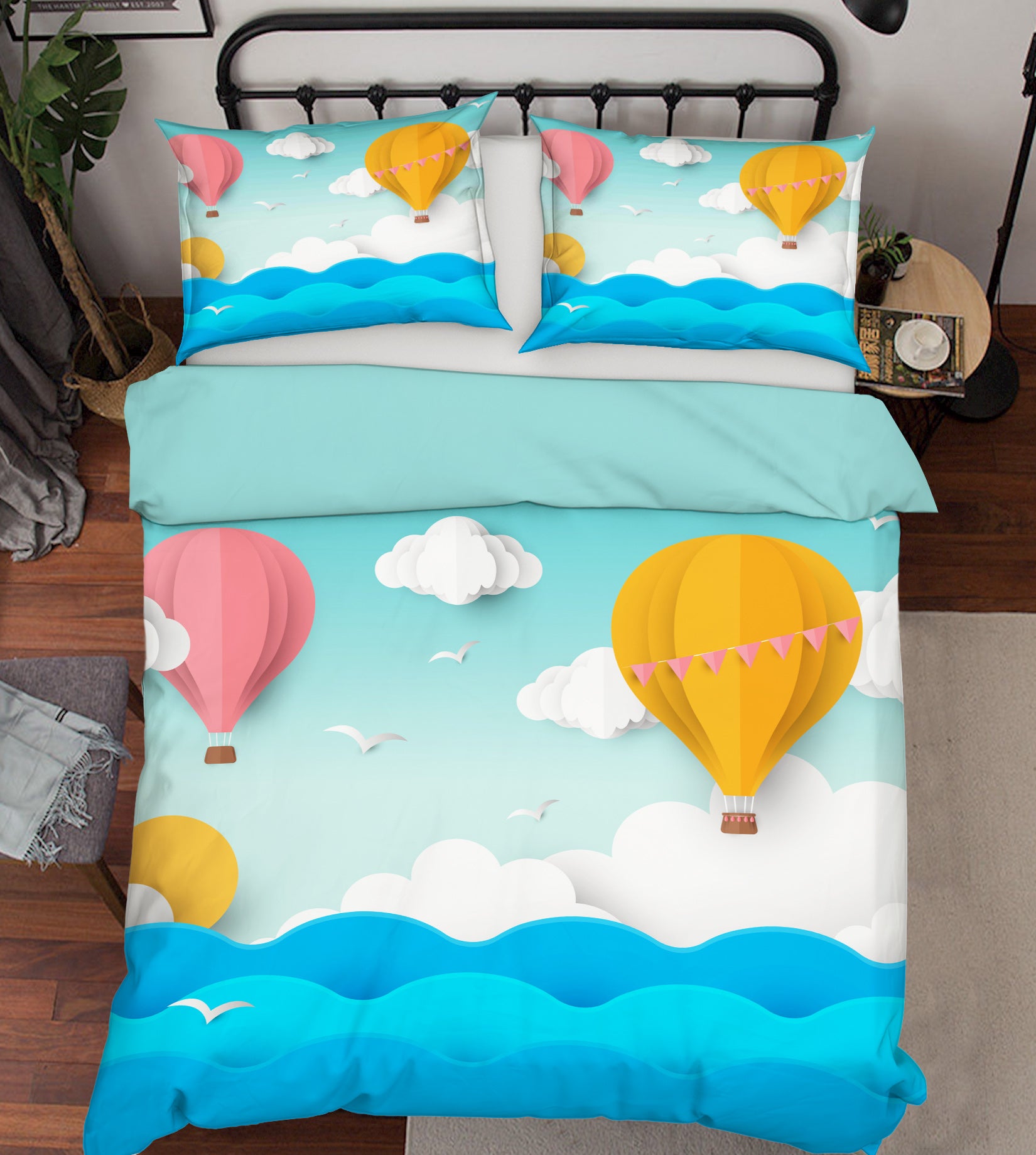 3D Hot Air Balloon 59200 Bed Pillowcases Quilt