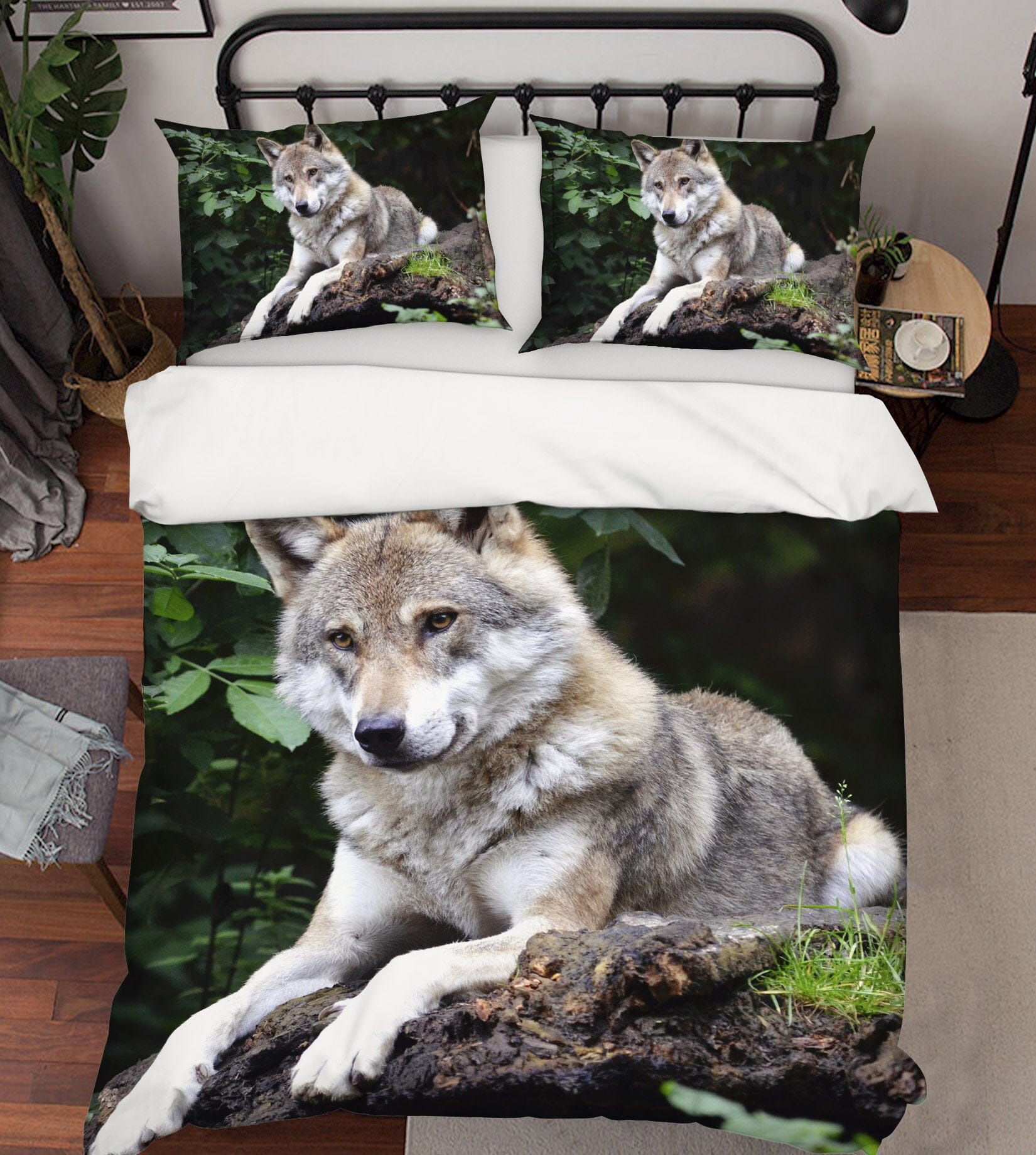 3D Wild Wolf 1954 Bed Pillowcases Quilt Quiet Covers AJ Creativity Home