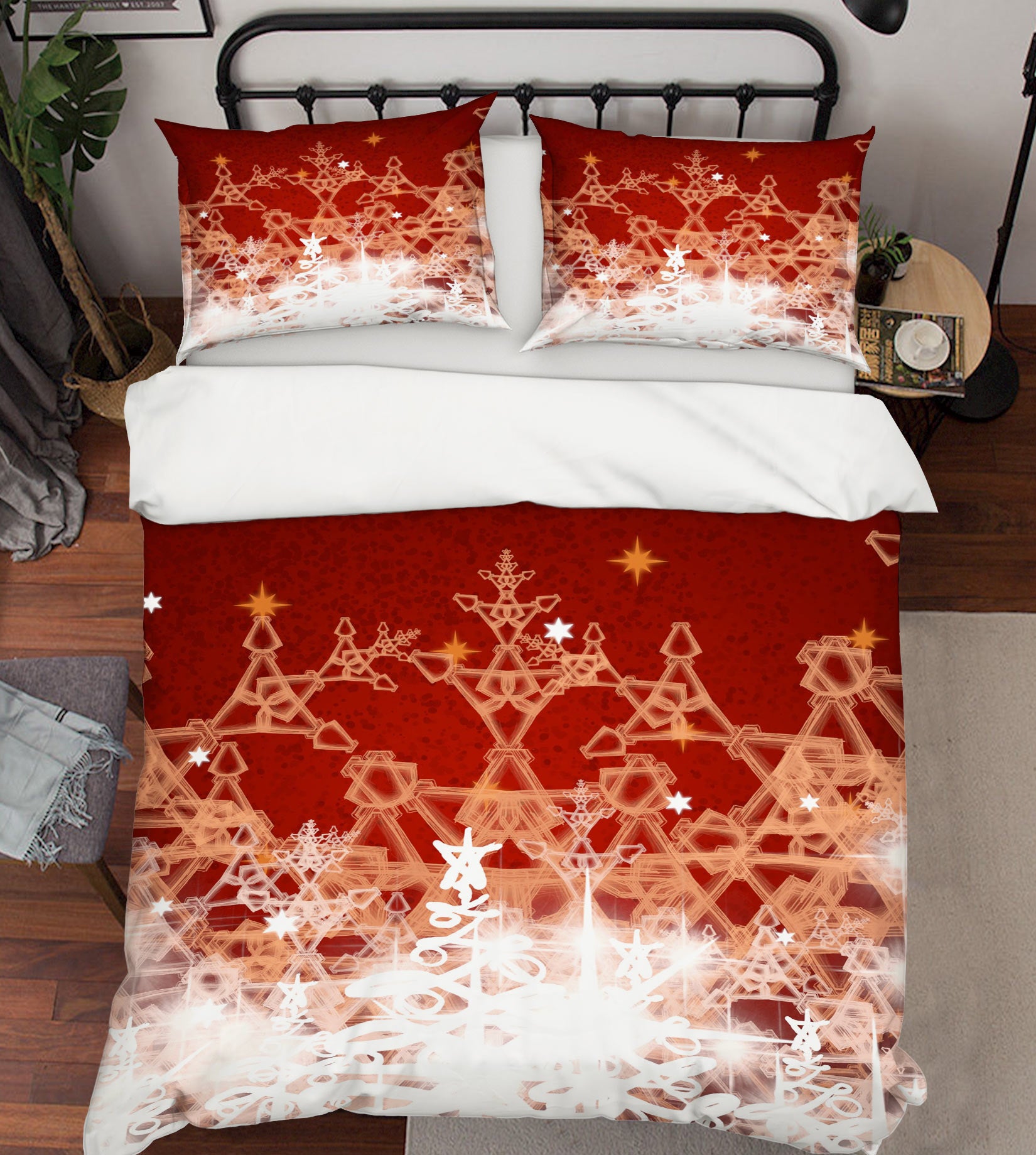 3D Snowflake 51025 Christmas Quilt Duvet Cover Xmas Bed Pillowcases
