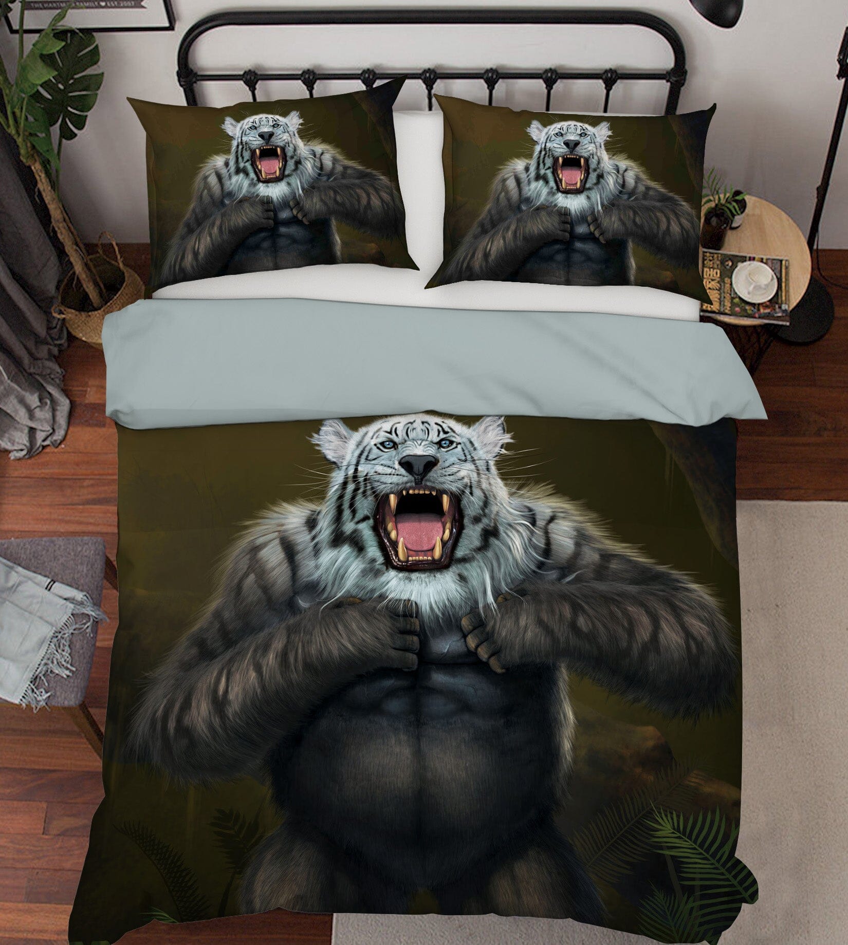 3D Tigerilla White Tiger Version 090 Bed Pillowcases Quilt Exclusive Designer Vincent Quiet Covers AJ Creativity Home