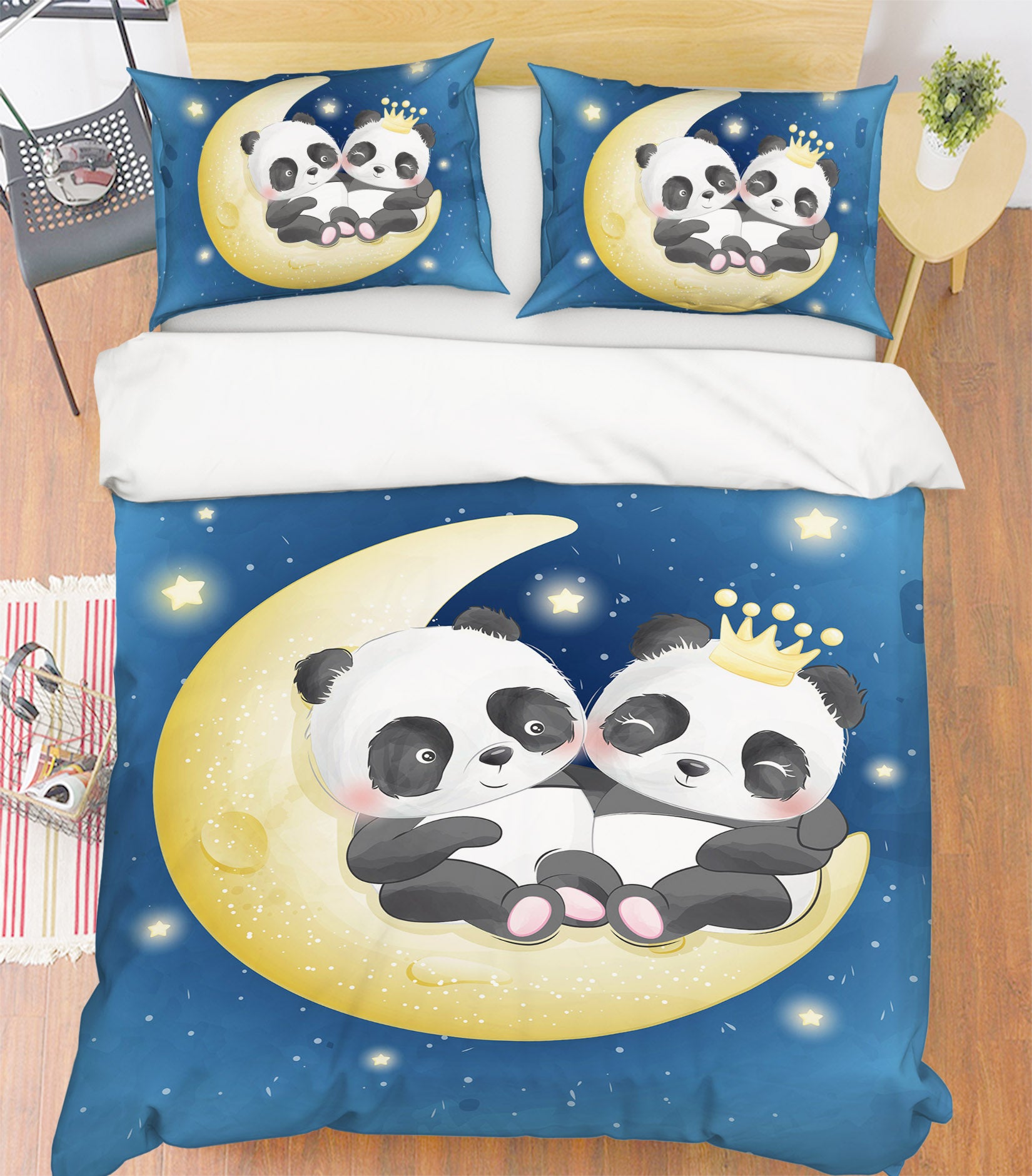 3D Moon Panda 59009 Bed Pillowcases Quilt