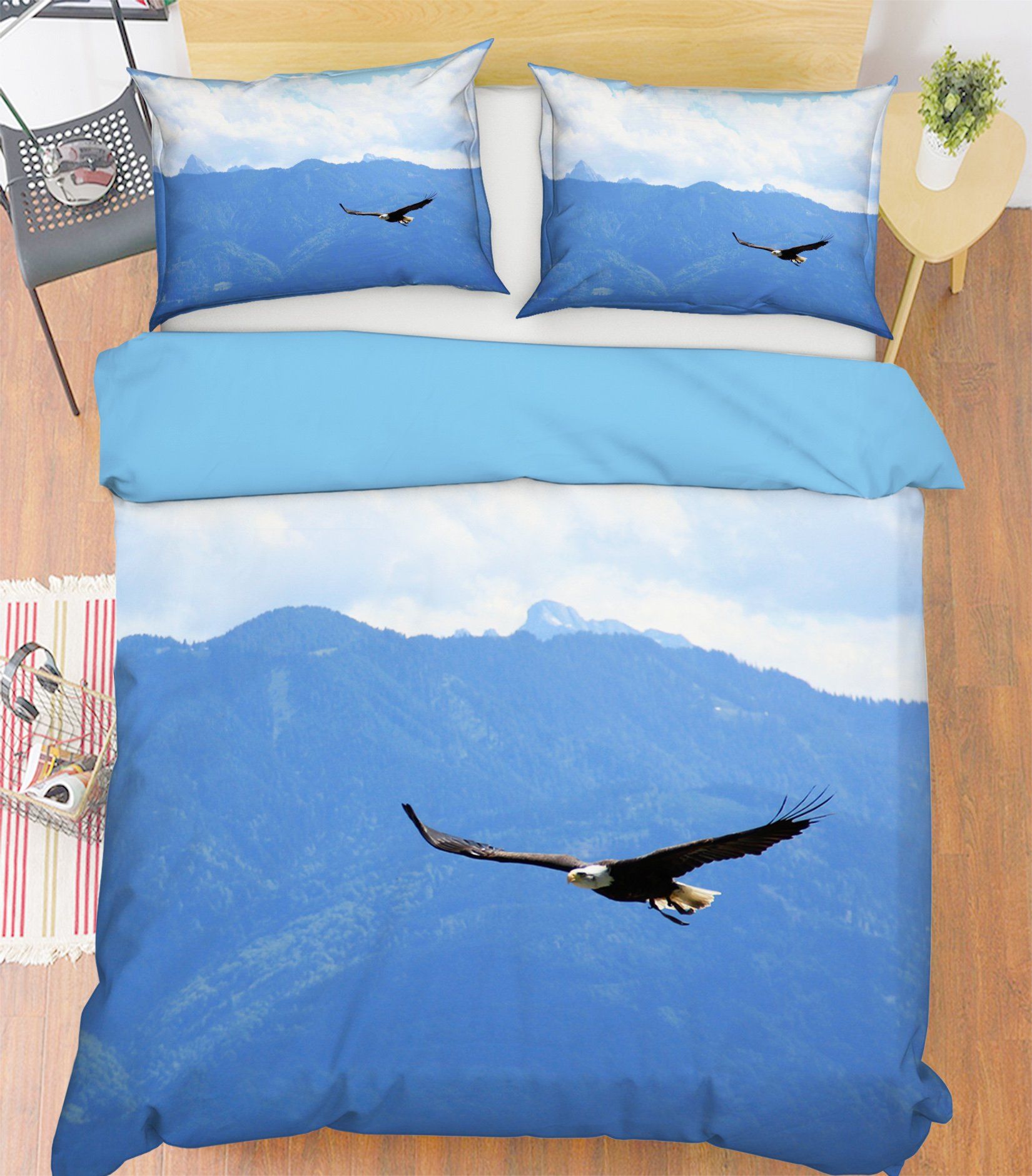 3D Soaring Eagle 1909 Bed Pillowcases Quilt Quiet Covers AJ Creativity Home