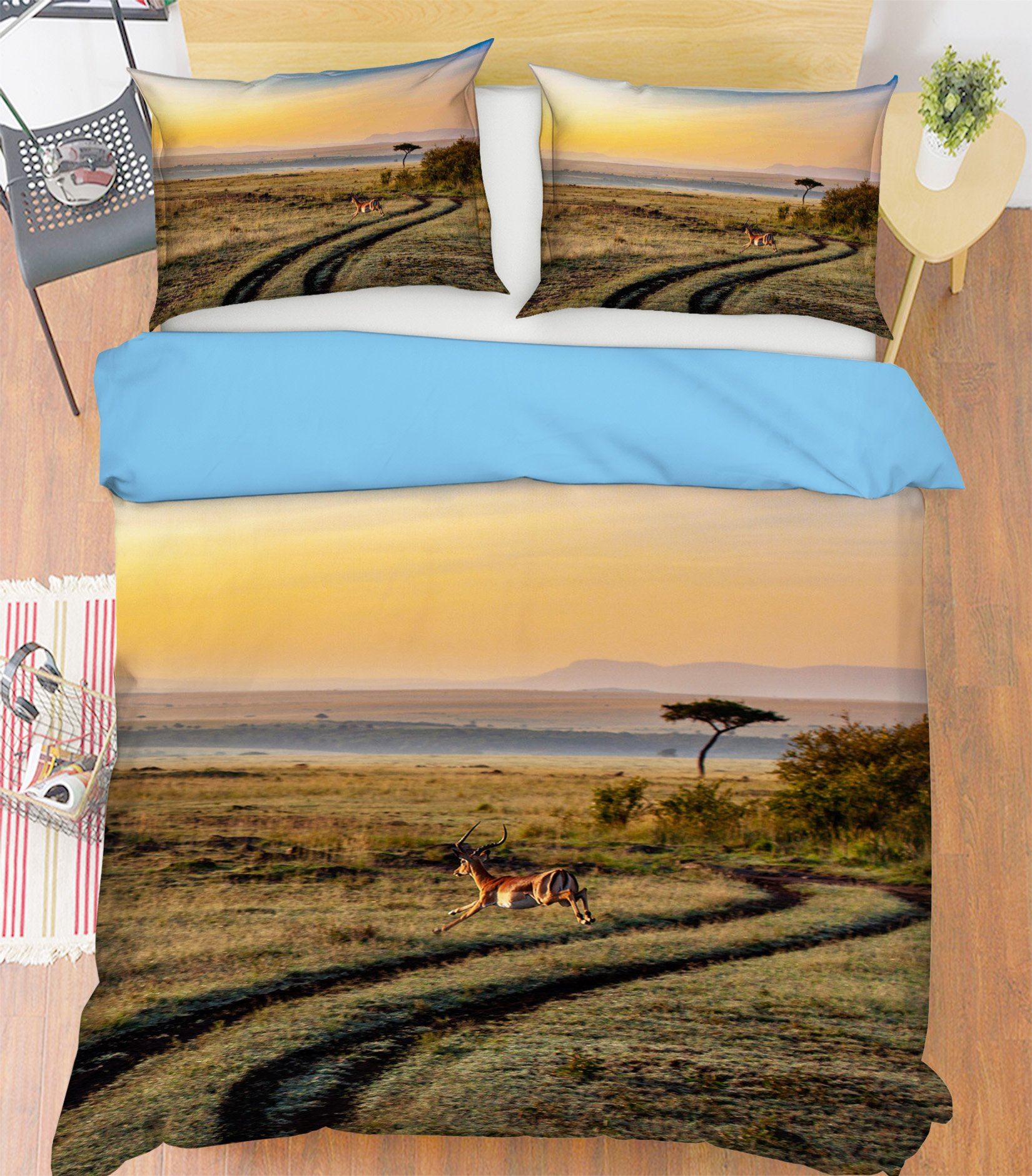 3D Prairie Antelope 1922 Bed Pillowcases Quilt Quiet Covers AJ Creativity Home