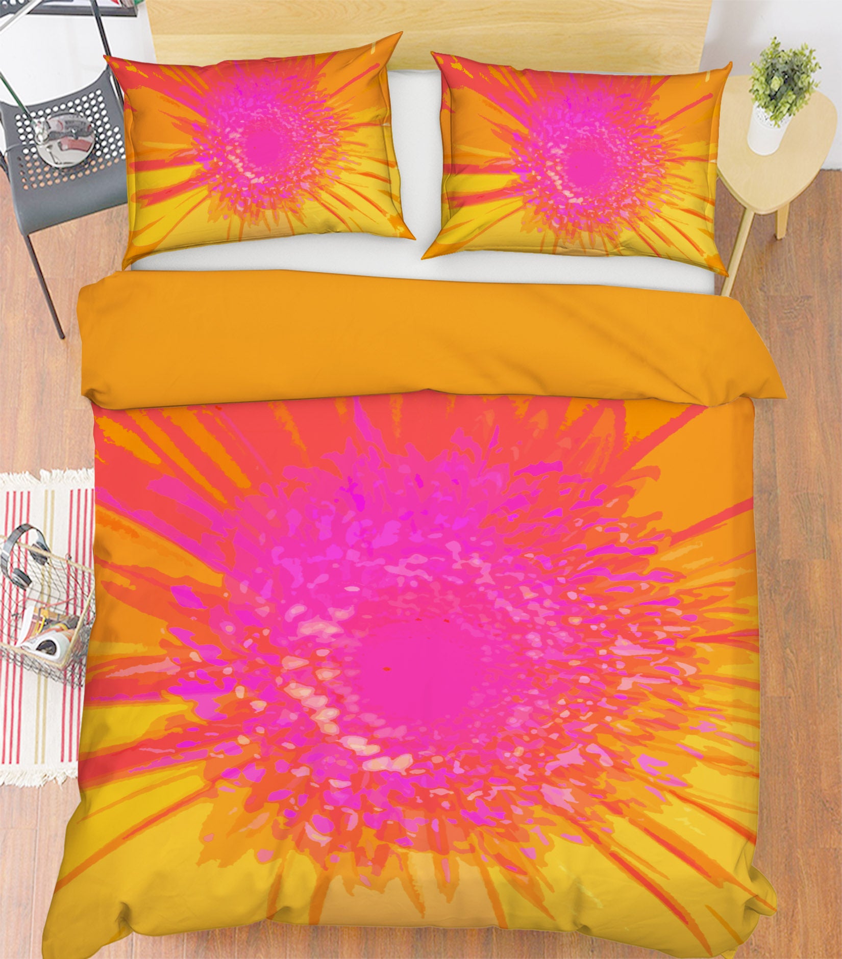 3D Pink Orange Flower 19146 Shandra Smith Bedding Bed Pillowcases Quilt