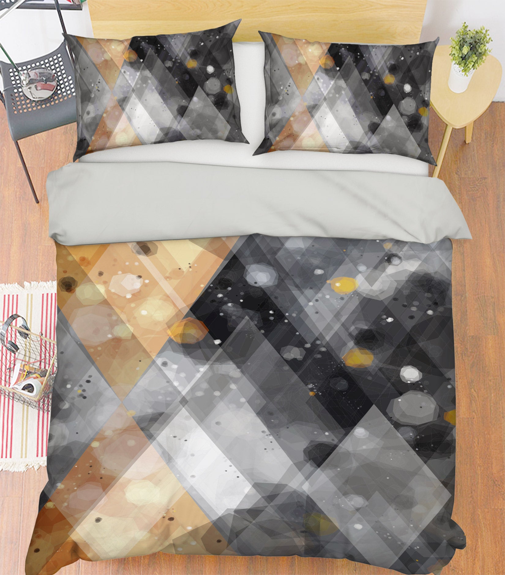 3D Brown Black Diamond 14082 Bed Pillowcases Quilt
