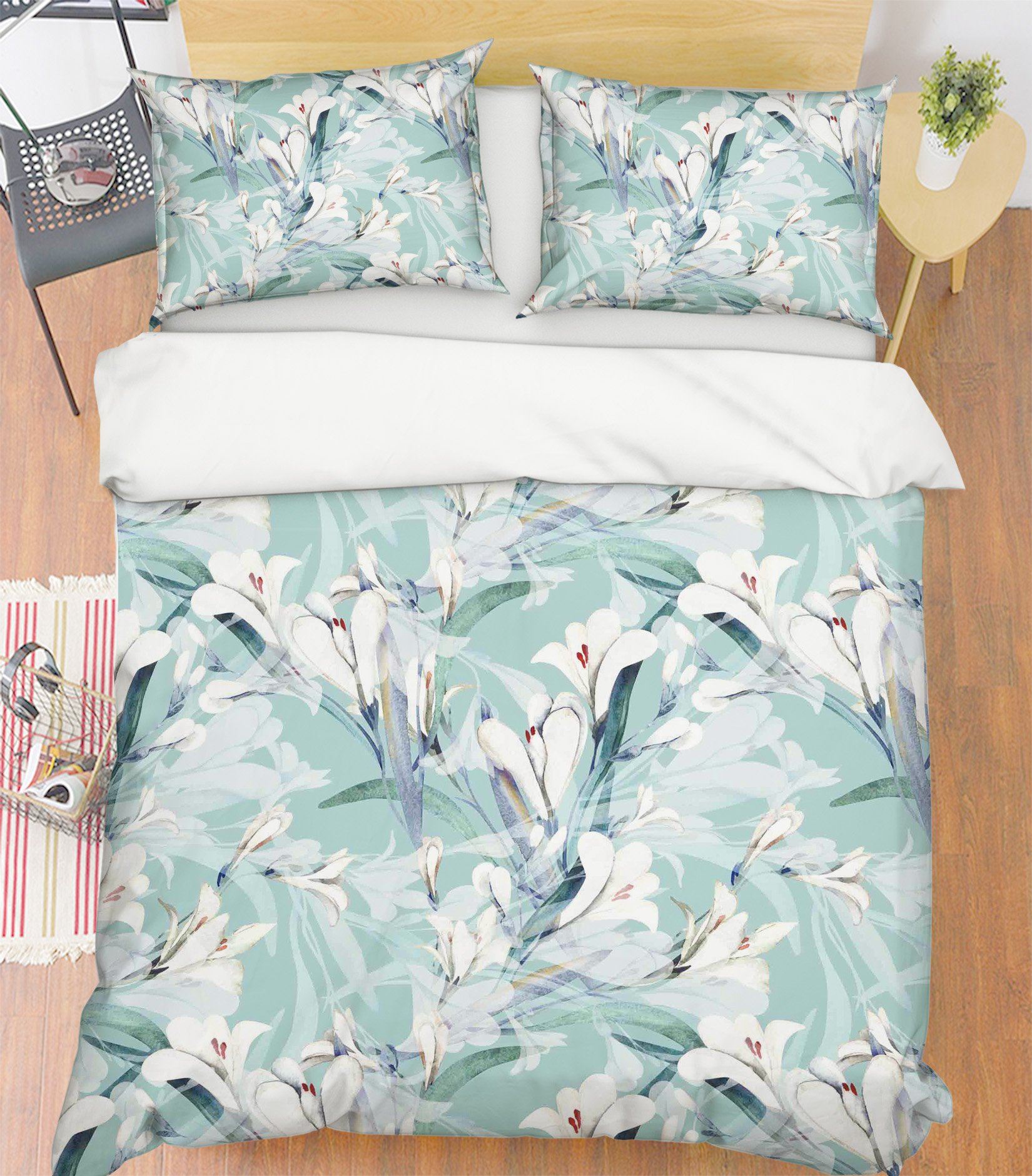 3D Flower Shadow 048 Bed Pillowcases Quilt Wallpaper AJ Wallpaper