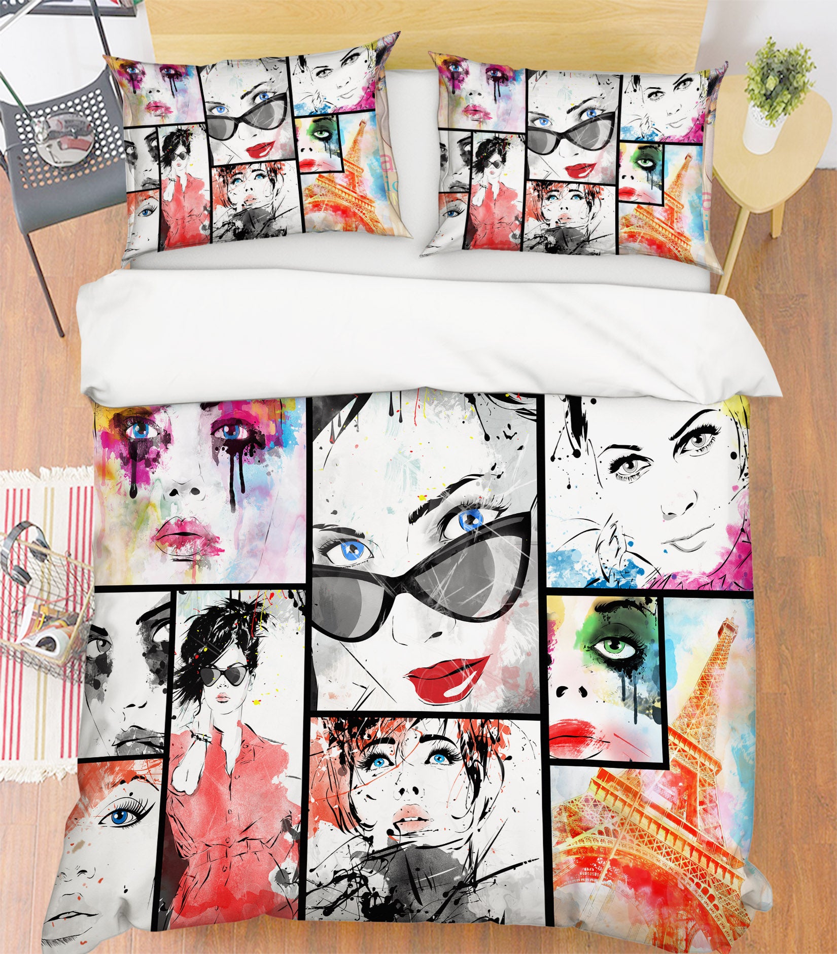 3D Female 15081 Bed Pillowcases Quilt
