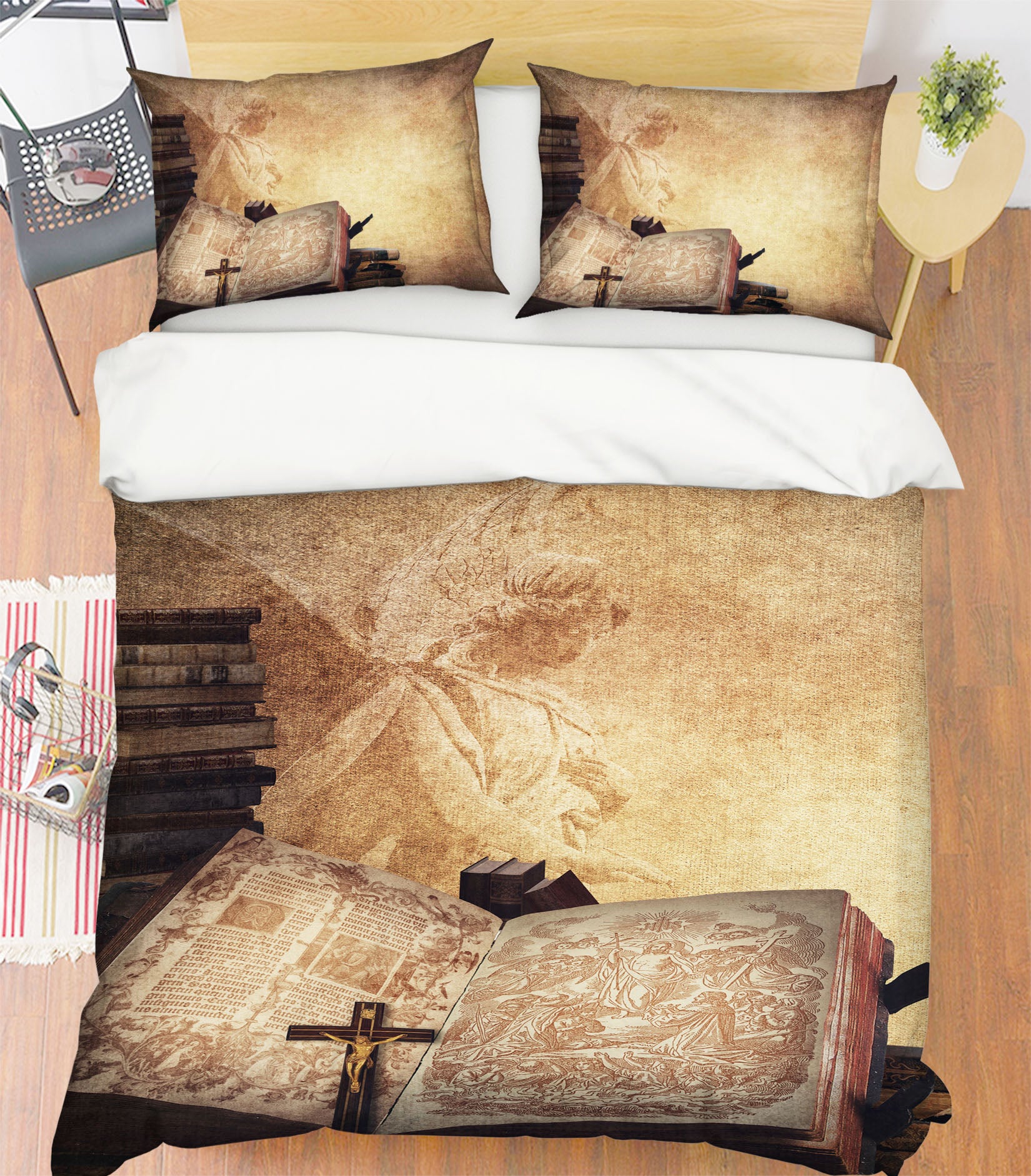 3D Book 19131 Bed Pillowcases Quilt