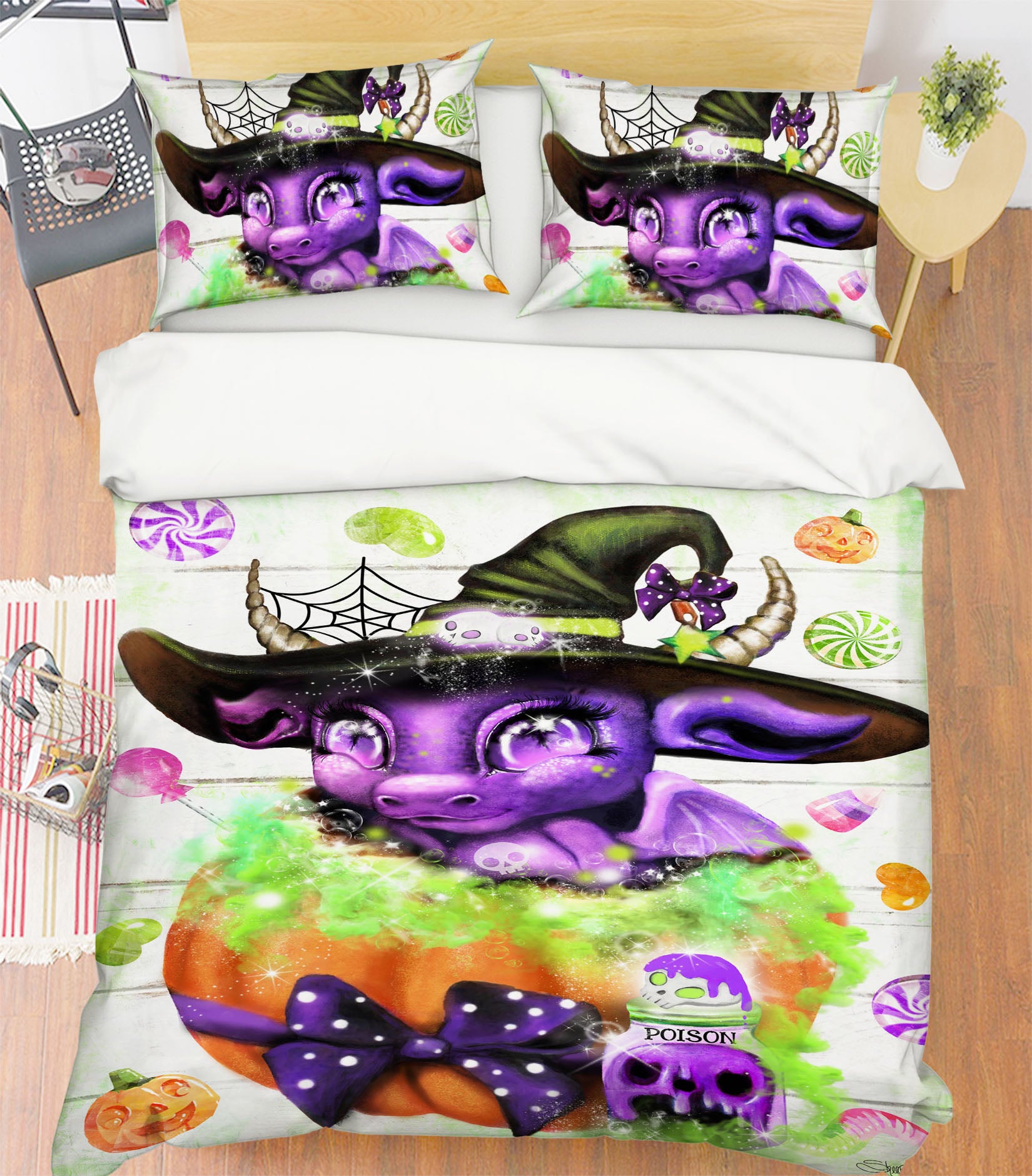 3D Pumpkin Wizard 8628 Sheena Pike Bedding Bed Pillowcases Quilt Cover Duvet Cover